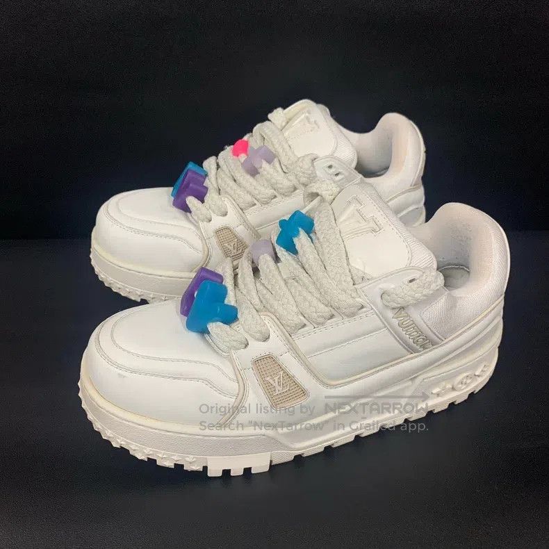 Louis Vuitton Louis Vuitton Trainer White Fat Ding Low Top Slippers Size US 6.5 / EU 39-40 - 1 Thumbnail