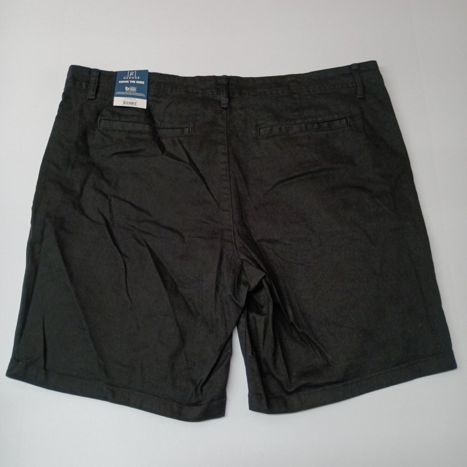 George George Twill Shorts Men's Size 40 Black Flat Front 9" Inseam Size US 40 / EU 56 - 4 Thumbnail
