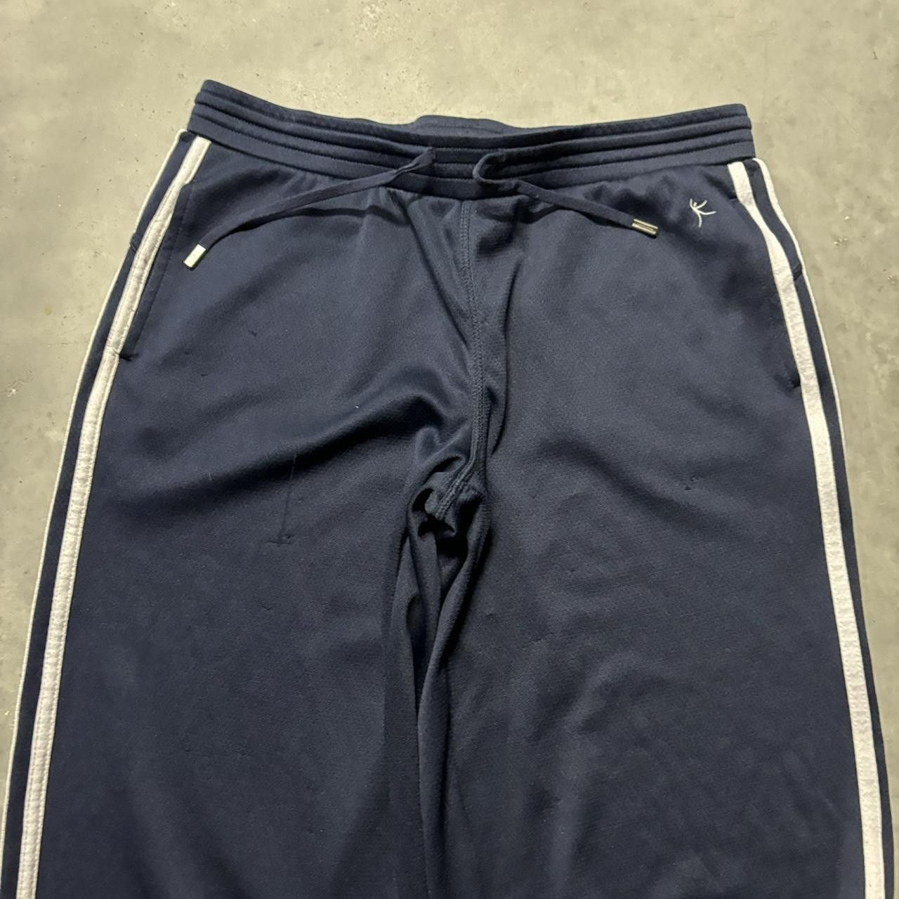 Japanese Brand × Vintage Crazy Vintage Y2K/2000s Navy Blue Striped Skater Drill Essential Sweatpants! Size US 30 / EU 46 - 3 Thumbnail