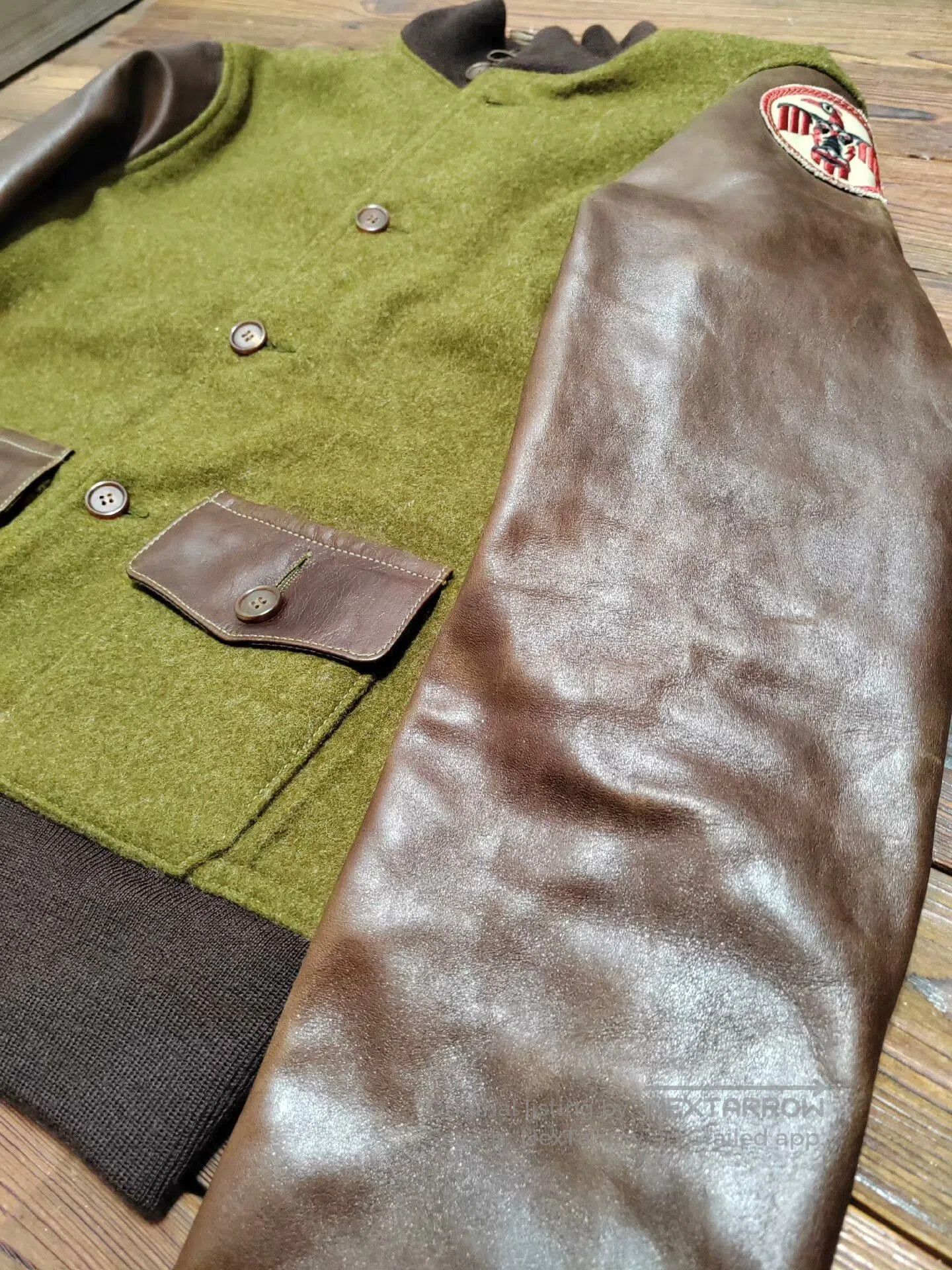 Japanese Brand Eastman A1 Thunderbird Wool Leather Jacket. Size US M / EU 48-50 / 2 - 4 Thumbnail