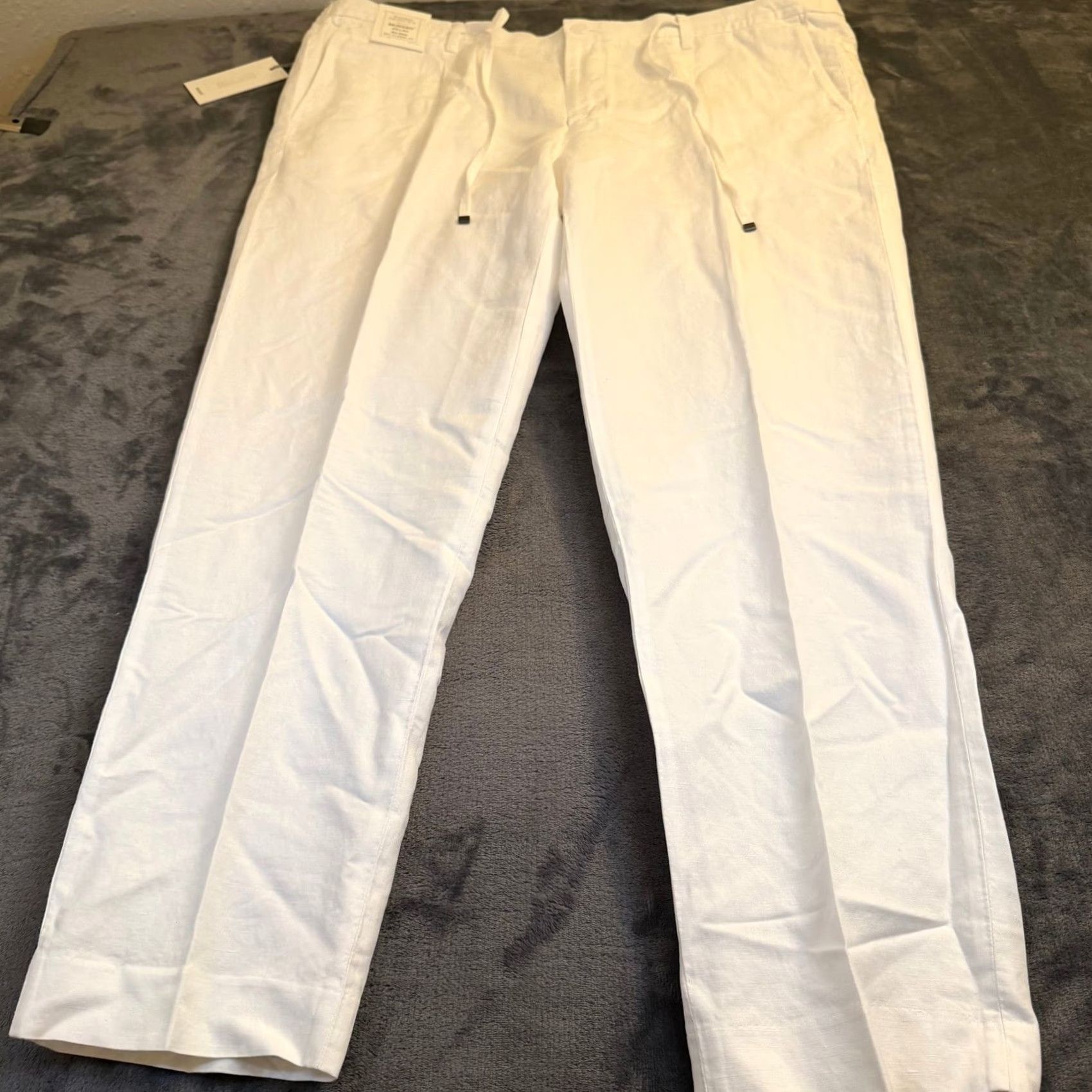 Murano Baird McNutt Murano Linen Blend Pants Mens 46x30" Classic Fit White NWT Size US 30 / EU 46 - 3 Thumbnail