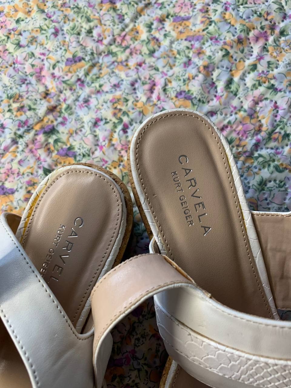 Kurt Geiger Kurt Geiger Carvela white leather women's platform sandals Size US 8.5 / IT 38.5 - 4 Thumbnail