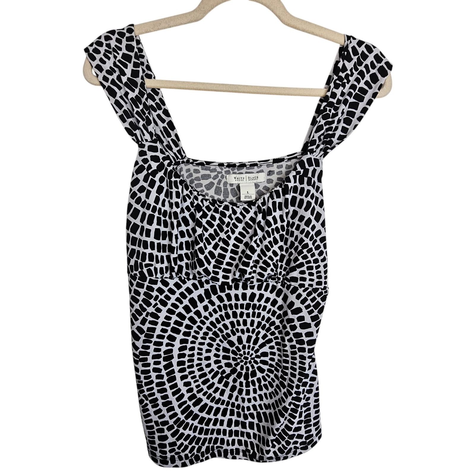 White House Black Market White House Black Market Womens Geometric Babydoll Tank Top Size L / US 10 / IT 46 - 1 Thumbnail
