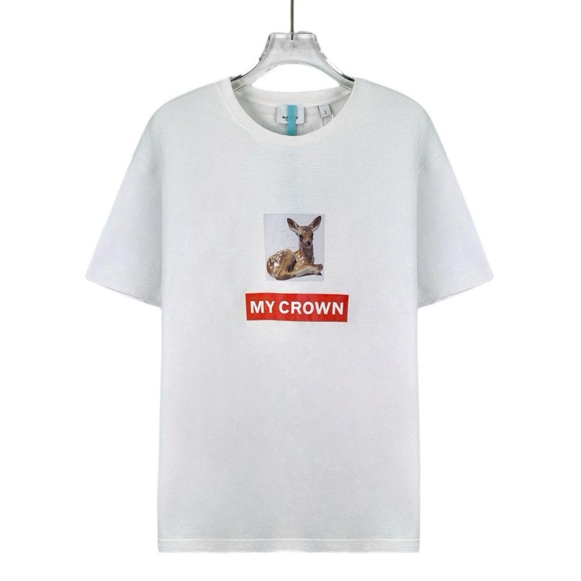 Burberry Burberry White Letter & Deer Print Cotton T-shirt K26WX Size S / US 4 / IT 40 - 1 Thumbnail