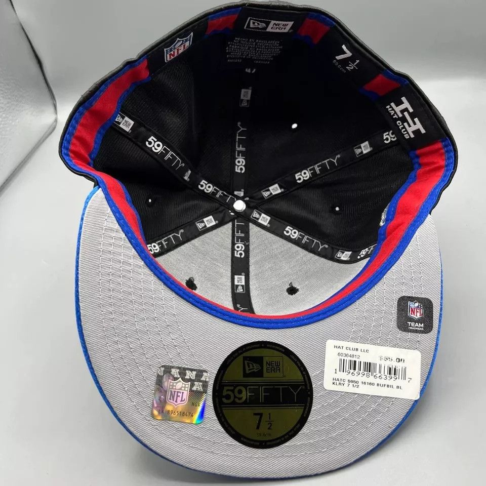 New Era Buffalo Bills Hat Men 7 1/2 59Fifty New Era NFL Fitted Cap Size ONE SIZE - 6 Thumbnail