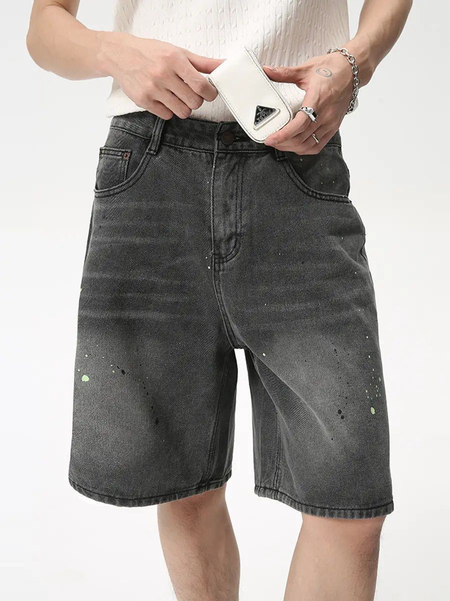 Japanese Brand Retro loose wide leg splashed ink jeans Size US 32 / EU 48 - 5 Thumbnail