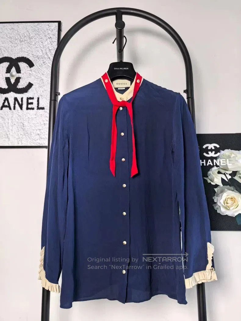 Gucci Gucci Silk Button Up Shirt . Size US L / EU 52-54 / 3 - 1 Thumbnail