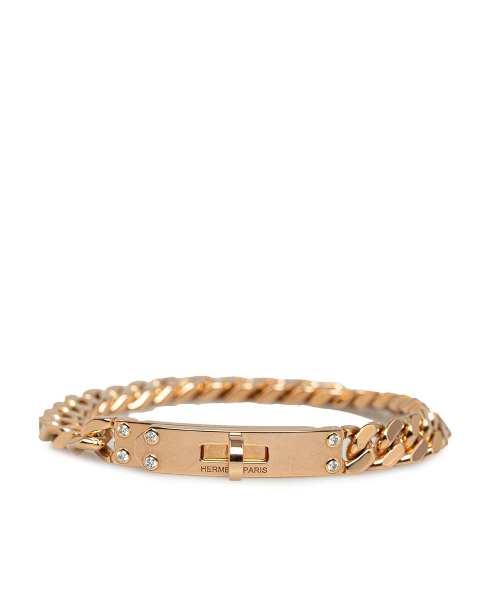 image of Hermes 18K Gold Kelly Gourmette Bracelet, Women's