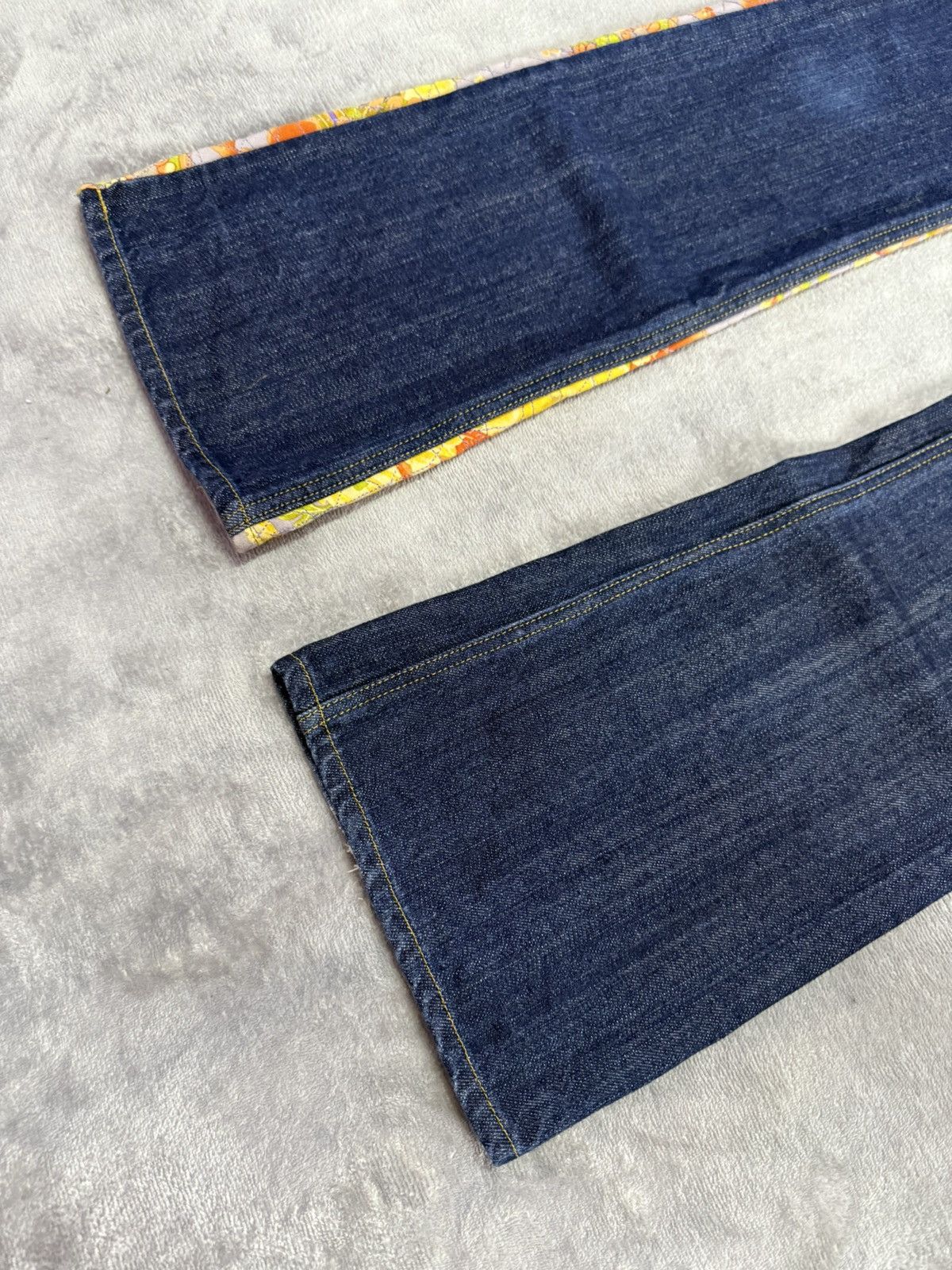 Hysteric Glamour GLAMDY Japan Boro Heavy Stitched Hybrid Flared Denim Jeans Size US 28 / EU 44 - 14 Thumbnail