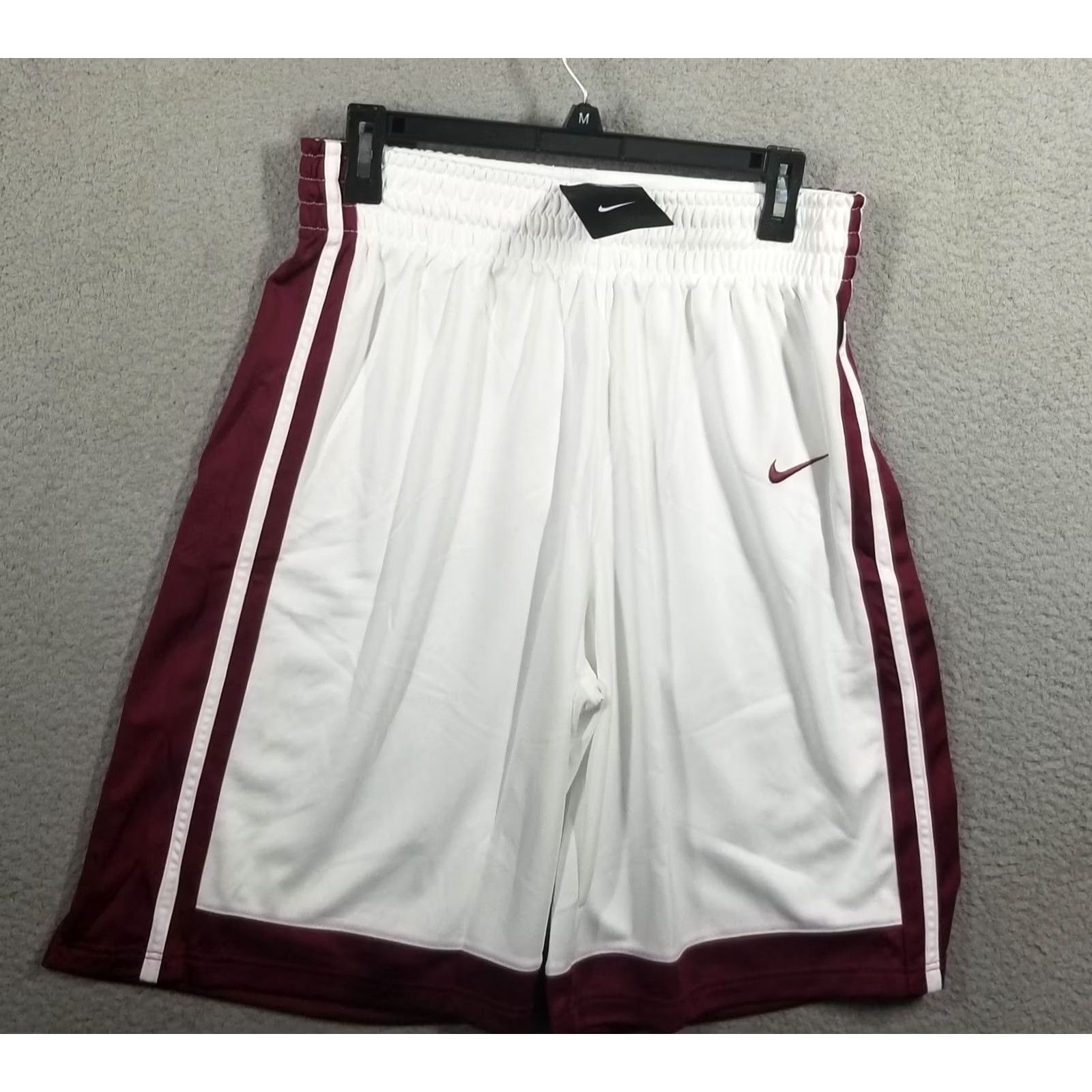 Nike Nike Basketball Shorts Men's Medium White Maroon Drawstrings Size US 31 - 2 Thumbnail