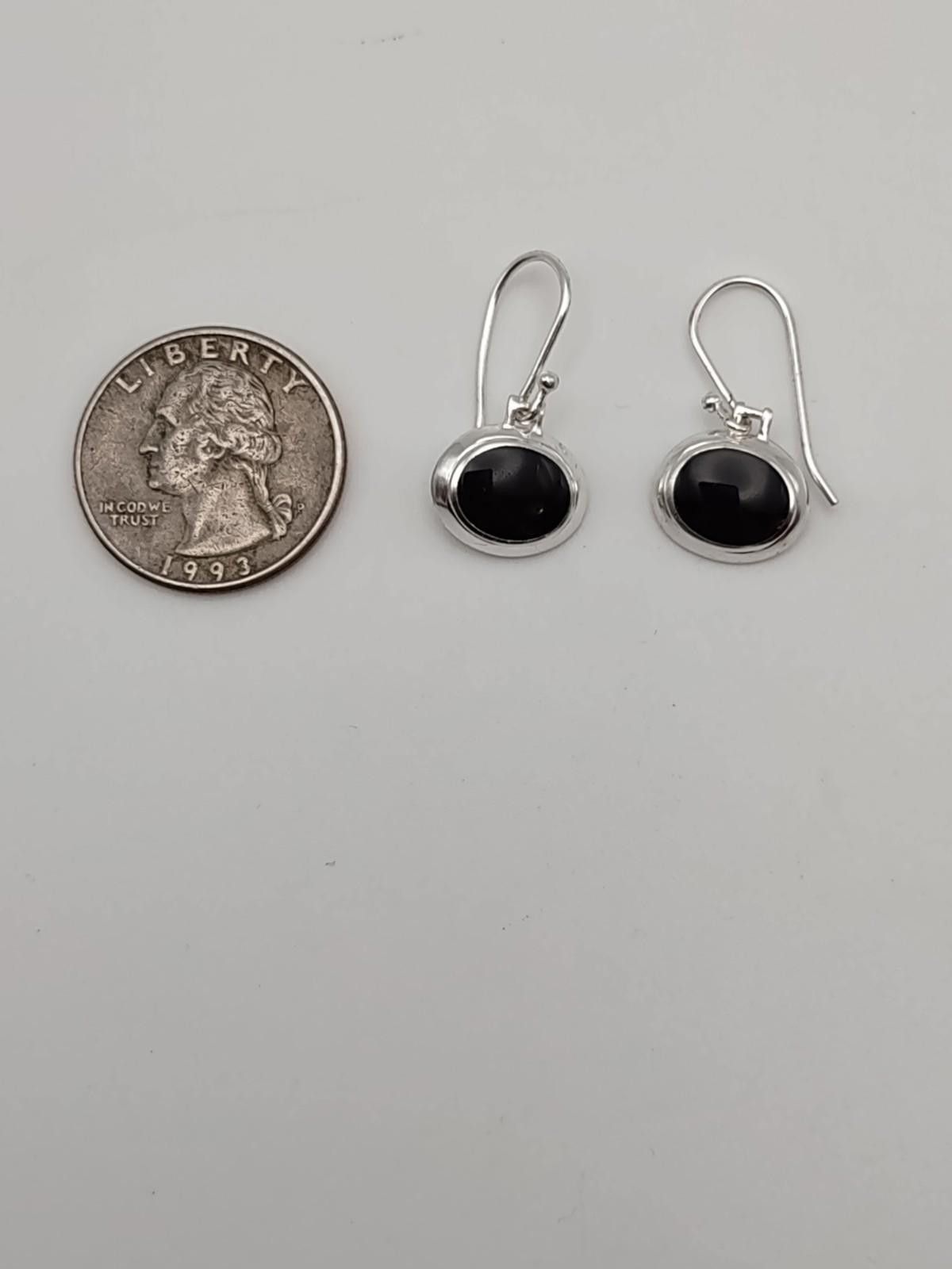 Kaptain Sunshine VTG Sunstone Imports .925 Sterling Silver Black Onyx Dangles Size ONE SIZE - 4 Thumbnail