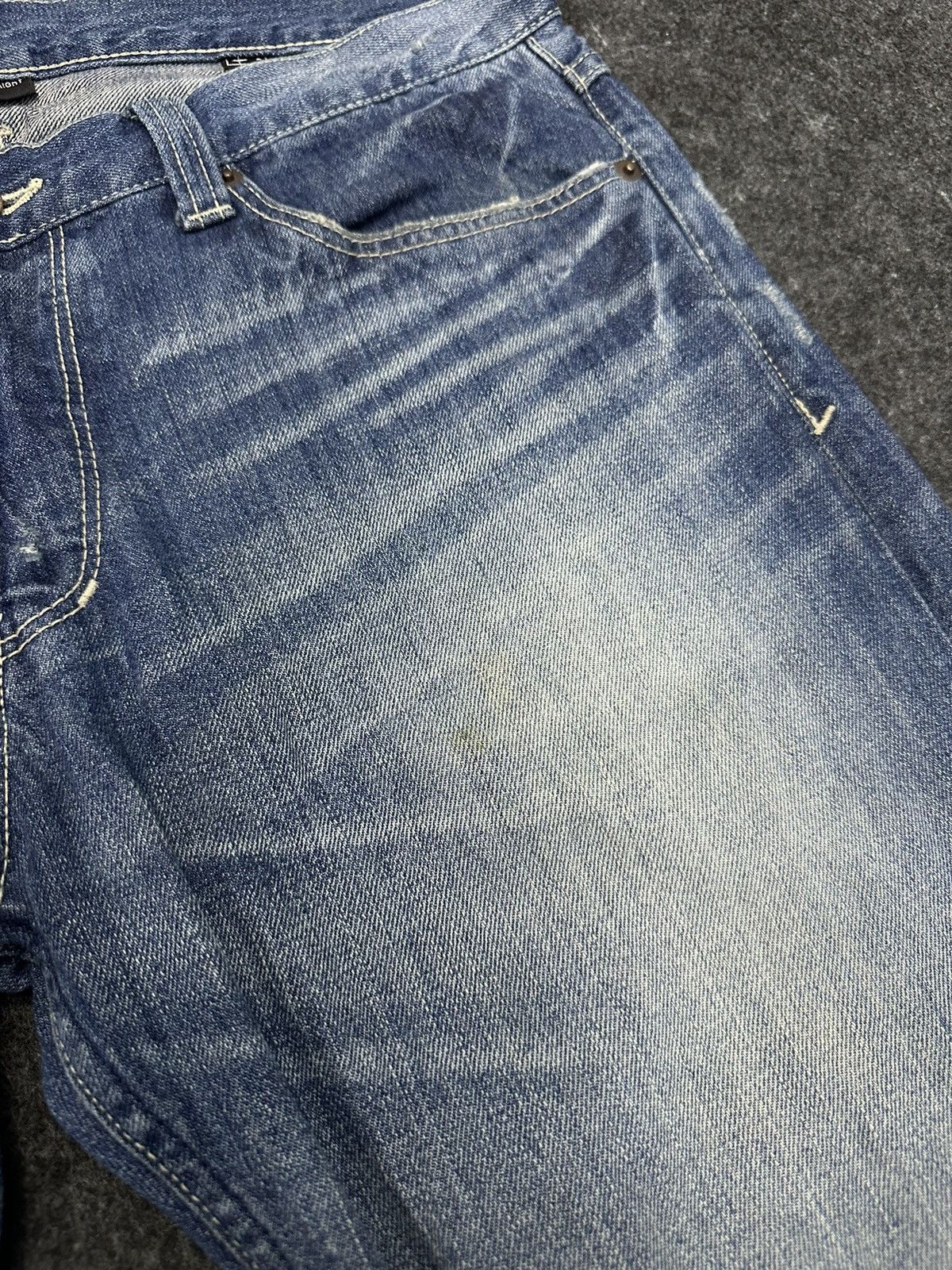 BUFFALO BOBS × Japan Blue × KOJIMA GENES Japan Blue Faded Washed Distressed Denim F57 Size US 31 - 8 Thumbnail