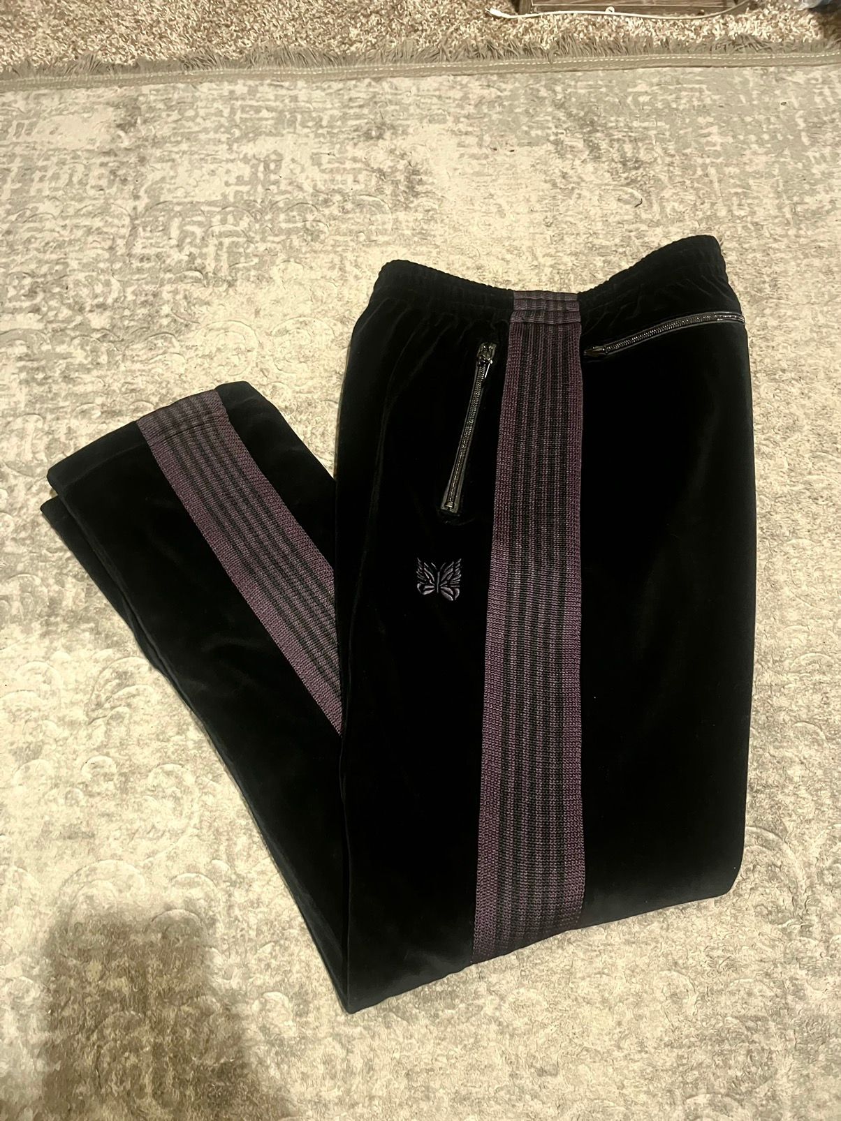 Pre-owned Needles Velour Track Pants Purple/black