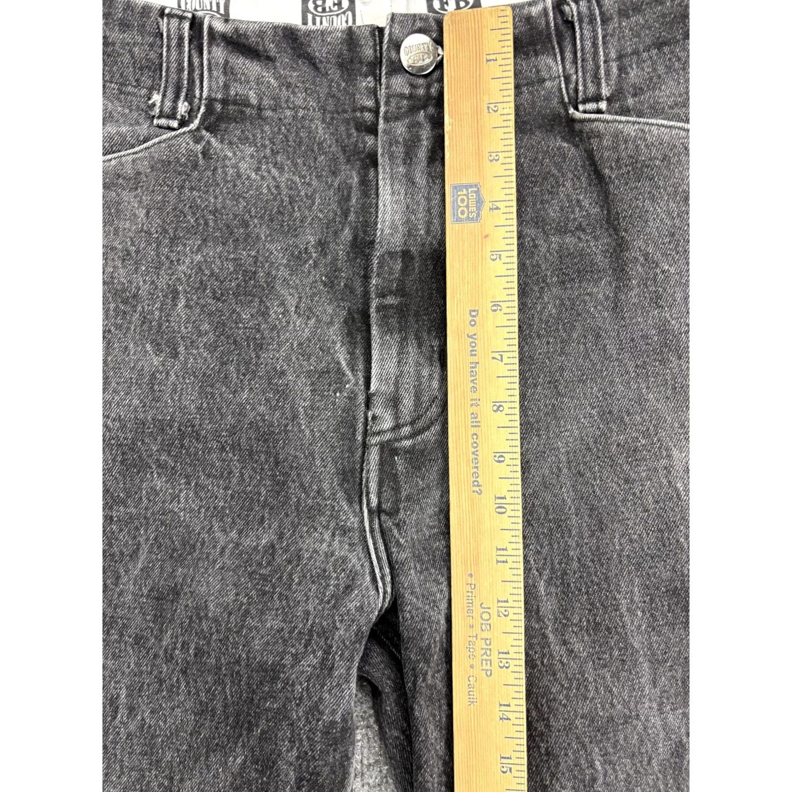 Vintage VINTAGE County FB Jeans Mens 34x32 Charcoal Distressed Straight Shirt Pants Accessories Logo Pocketwear Size US 34 / EU 50 - 4 Thumbnail