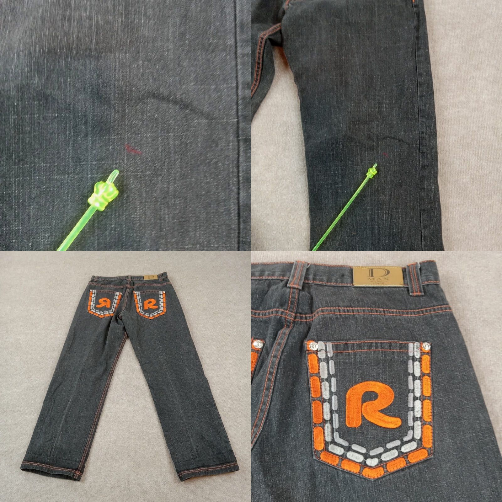 Vintage D-Max Jeans Men 36x34 Gray Straight Streetwear Embroidered Y2K Denim 5 Pocket Classic Regular Size 36 Mens Jeans Size US 34 / EU 50 - 8 Thumbnail