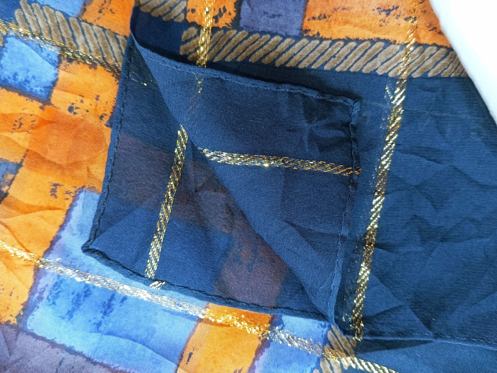 Givenchy GIVENCHY PARIS Monogram Geometric Plaid Orange Silk Scarf Size ONE SIZE - 7 Thumbnail