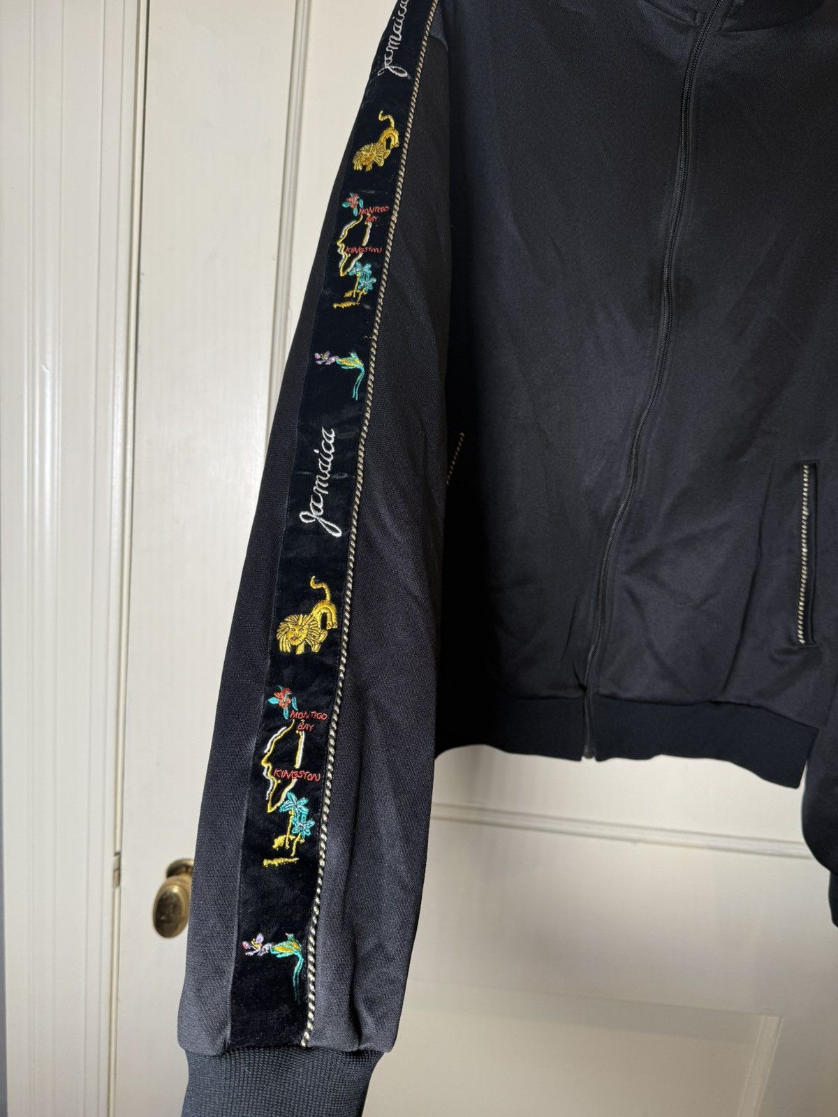 Kapital KAPITAL Embroidered Velvet-Trimmed Jersey Track Jacket Size US XL / EU 56 / 4 - 2 Thumbnail