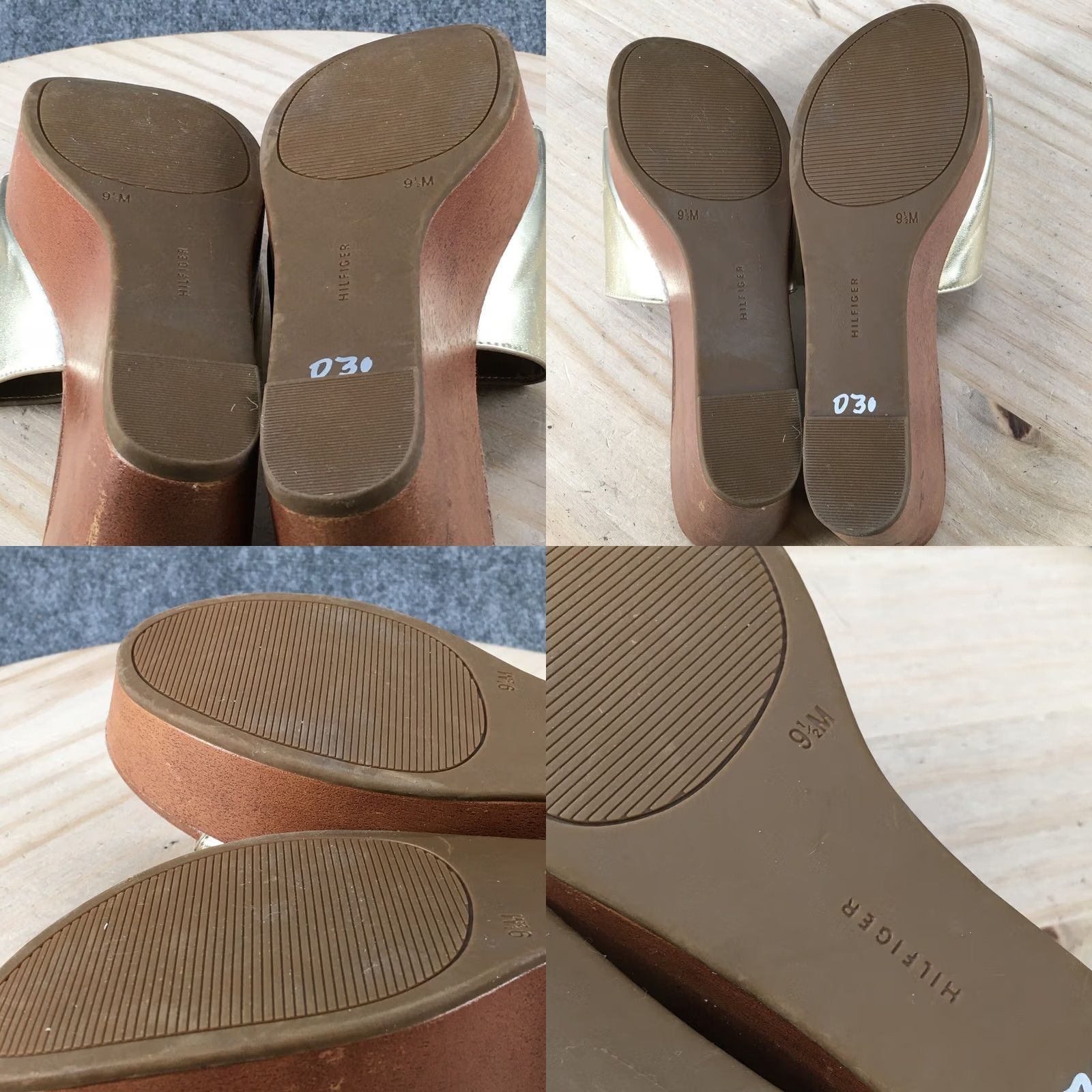 Tommy Hilfiger Tommy Hilfiger Sandals Womens 9.5 M Wrynn Slide Wedge Gold Faux Leather Slip On Sandal Size US 10 / IT 40 - 9 Thumbnail