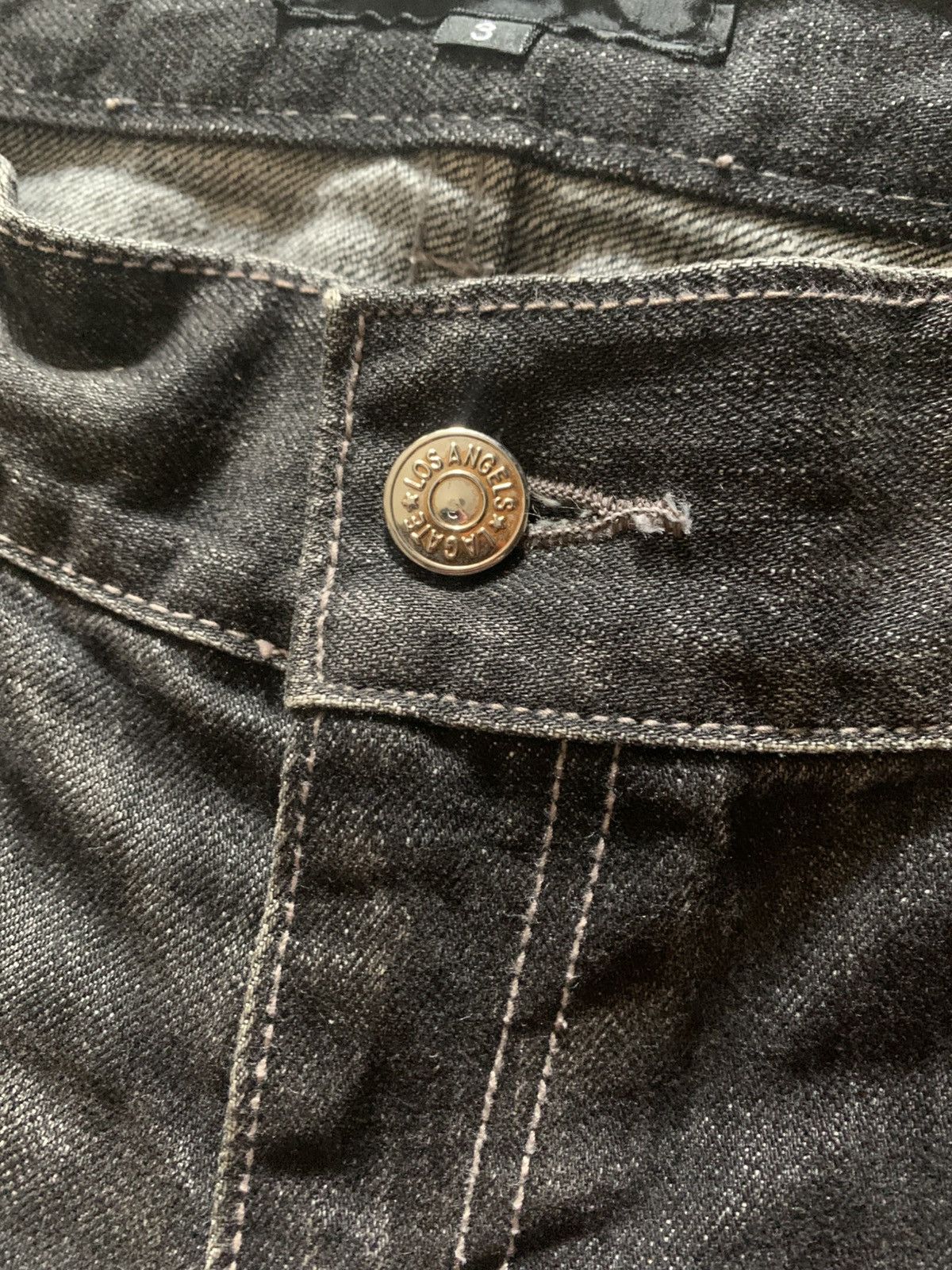 Le Grande Bleu (L.G.B.) 2000s La Gate Distressed Flare Pants Size US 32 / EU 48 - 5 Thumbnail