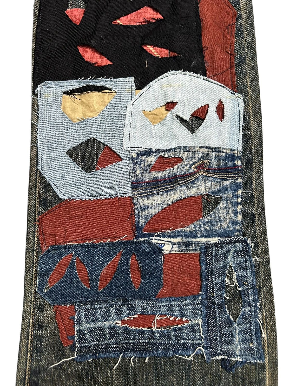 Japanese Brand × Kapital × Vintage Rare Edwin Rusty Rework Insane Custom Denim Jeans Size US 30 / EU 46 - 2 Thumbnail