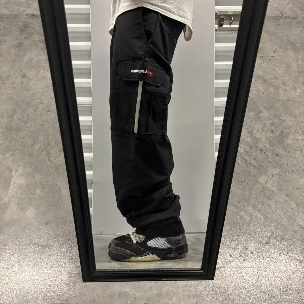 Japanese Brand × Vintage Crazy Vintage Y2K/2000s Black Streetwear Workwear Essential Cargo Pants! Size US 32 / EU 48 - 2 Thumbnail