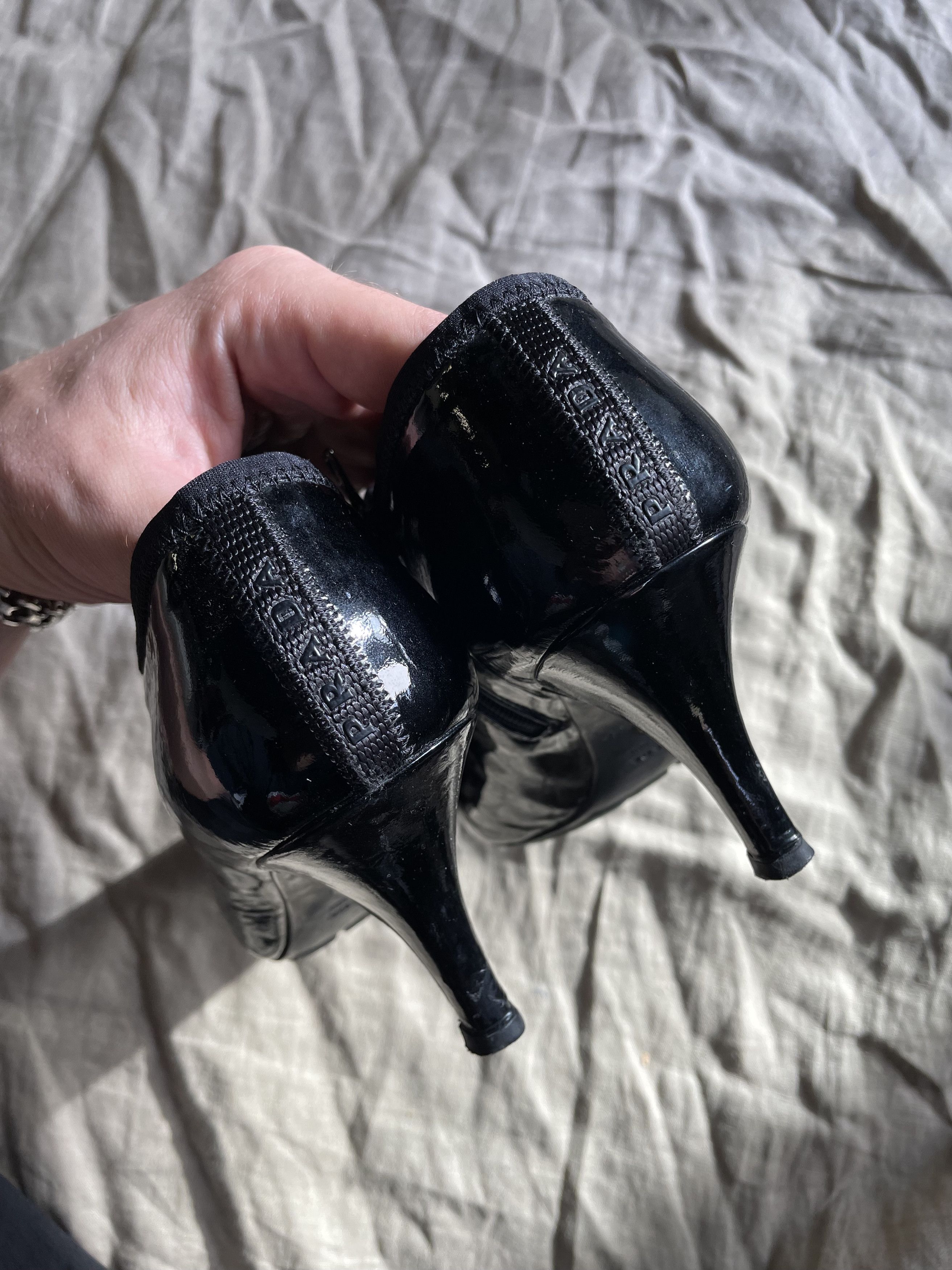 Prada Prada Patent Leather Pointed Toe Heel Low Boots 7807AC Size US 7.5 / IT 37.5 - 5 Thumbnail