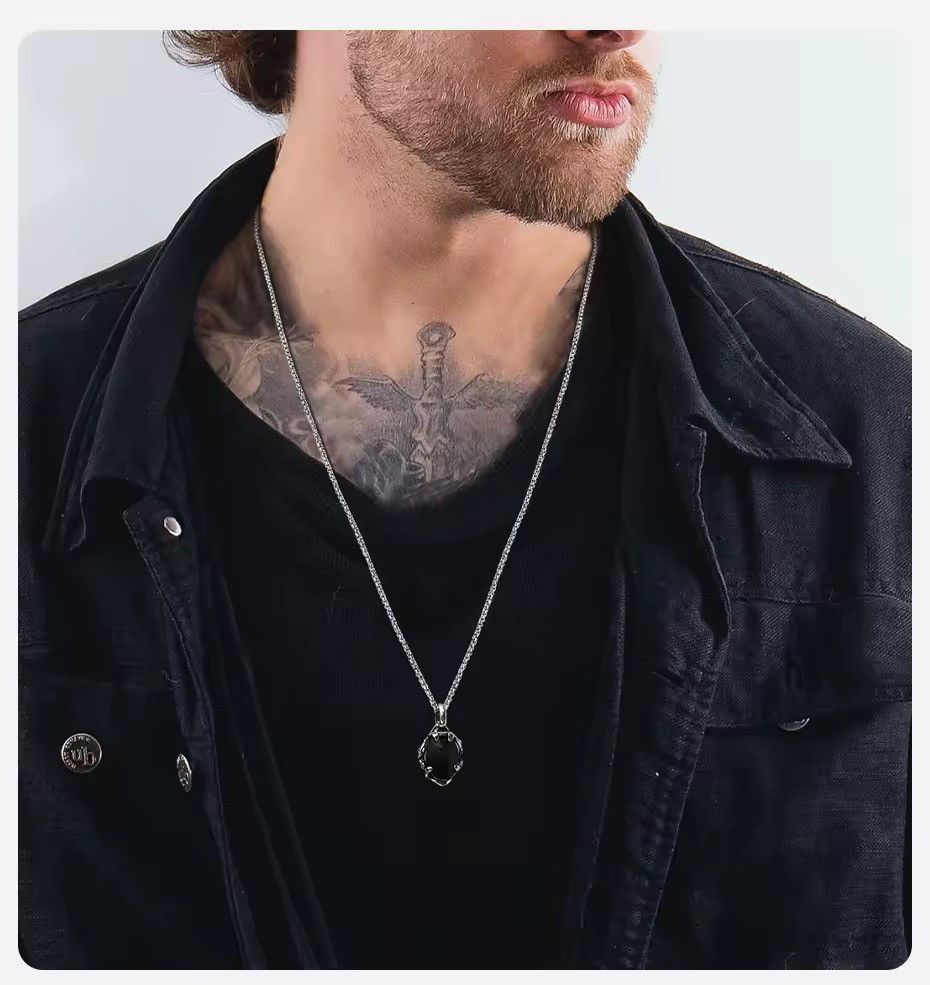Other Goth Black Stone Rose Necklaces Size ONE SIZE - 2 Thumbnail