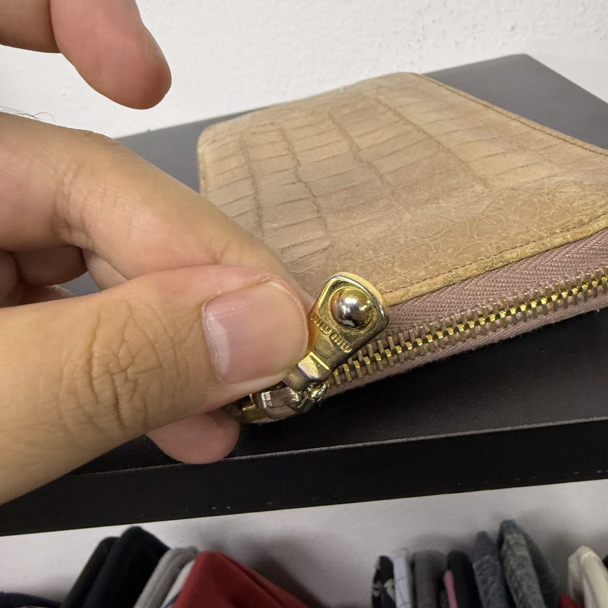 Miu Miu Vintage Miu Miu Runaway Croc Beige Long Wallet Archive Size ONE SIZE - 5 Thumbnail