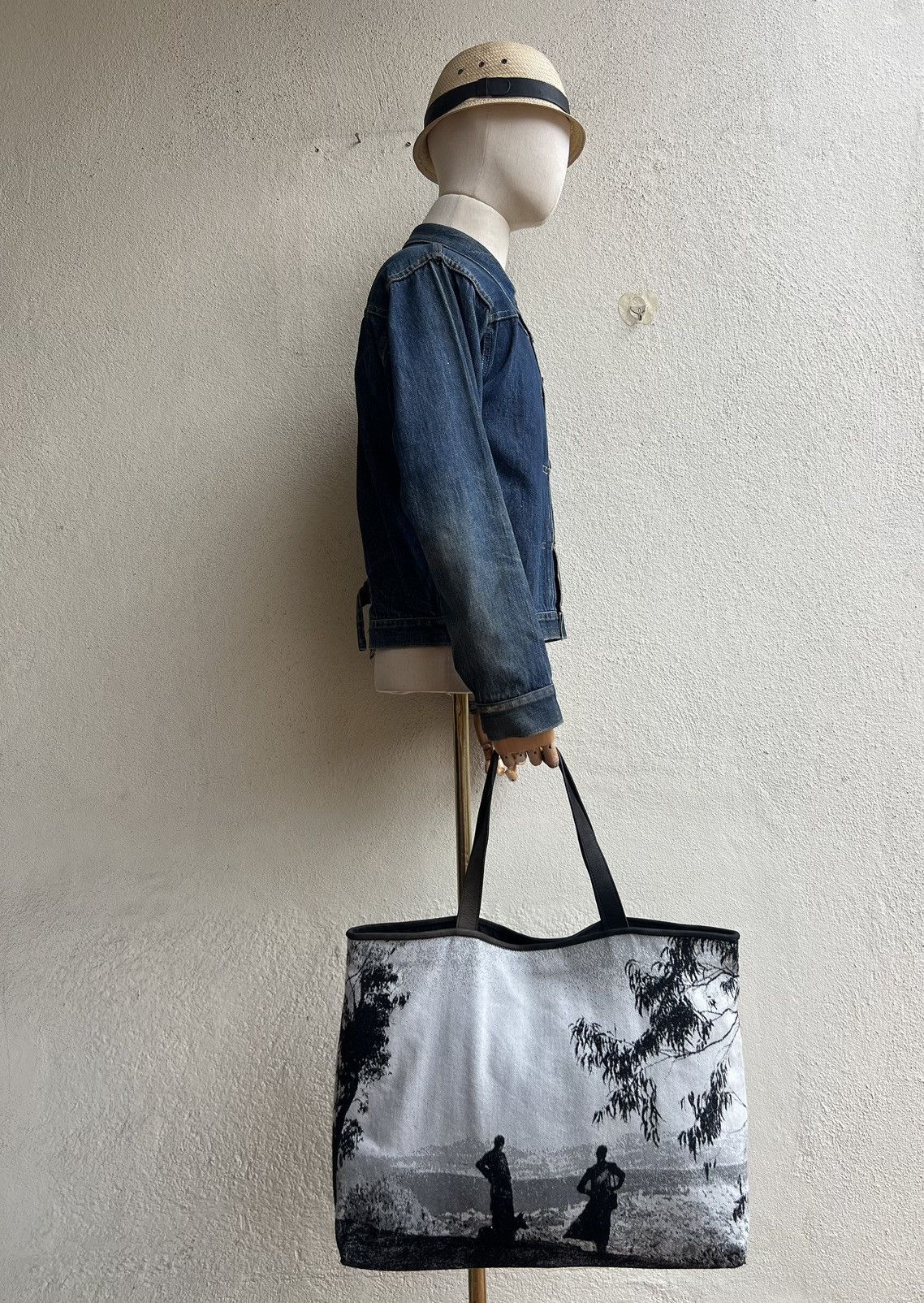 agnes b. Vintage Agnes B. Made in France Leather Wool Tote Bag Size ONE SIZE - 3 Thumbnail