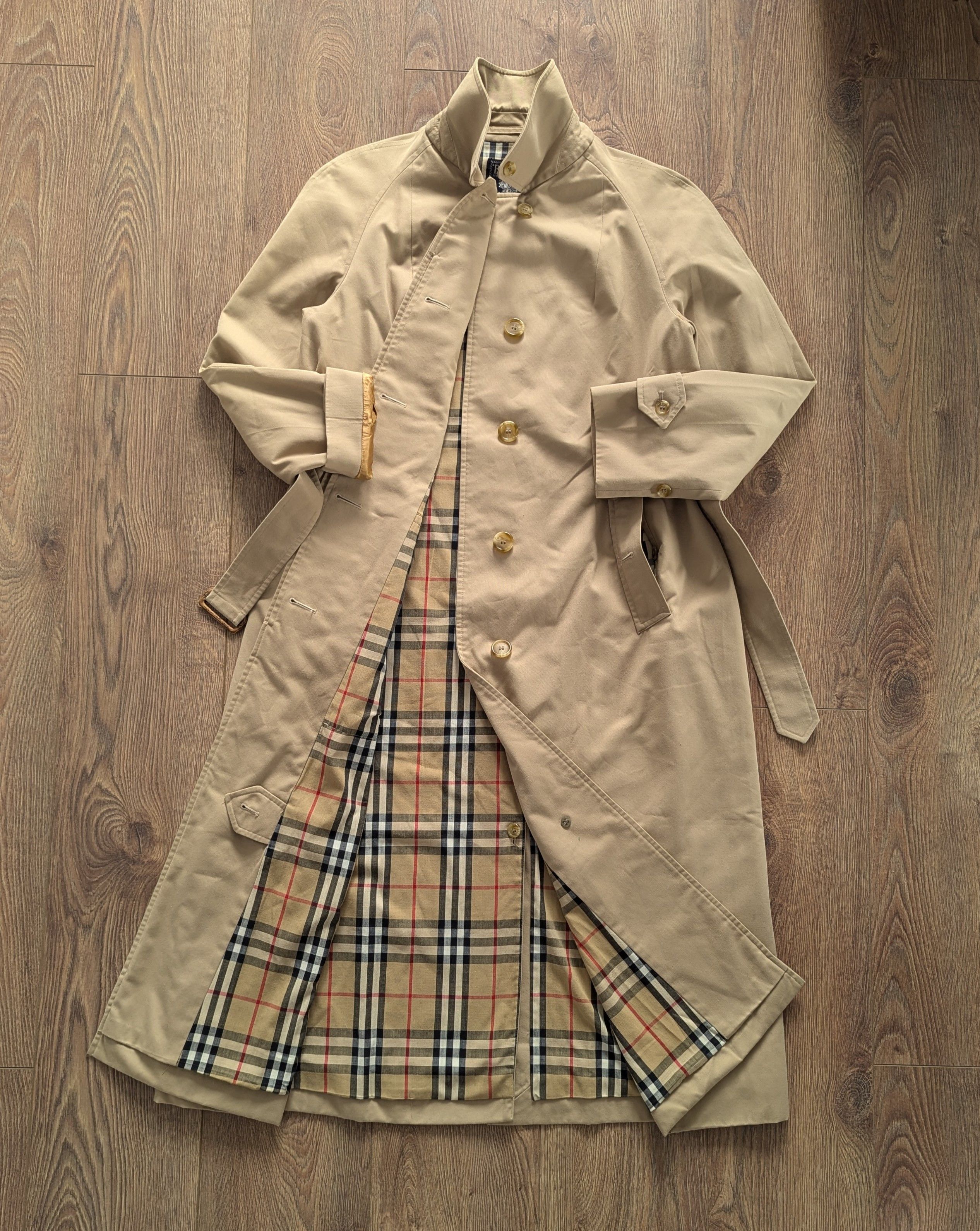 Burberry × Vintage Vintage Burberrys Womens Long Coat Nova Check MadeInEngland Size L / US 10 / IT 46 - 9 Thumbnail