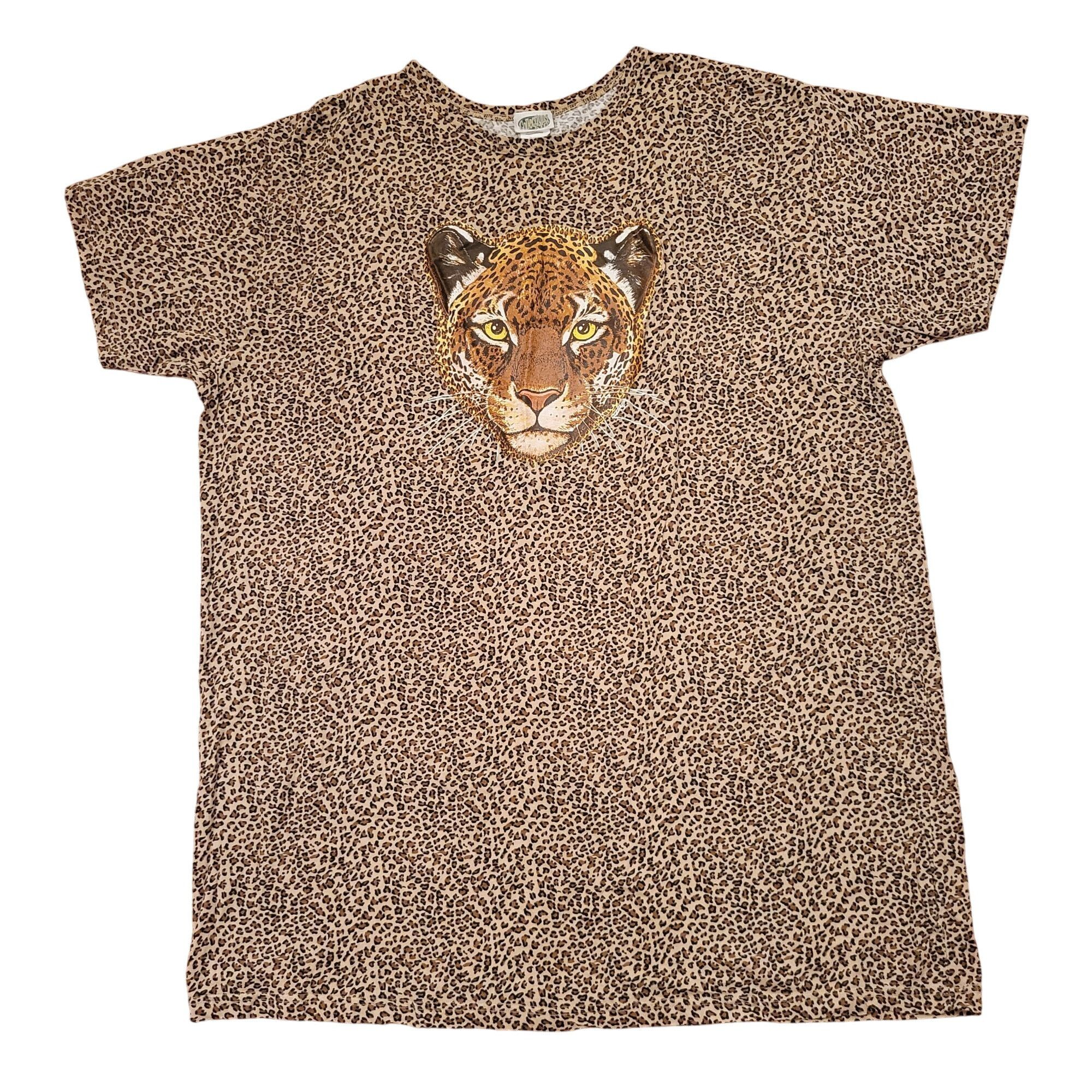 Other Collections Vintage y2K Leopard Print T Shirt Dress 3D Tiger Size XXL / US 16-18 / IT 52-54 - 1 Thumbnail