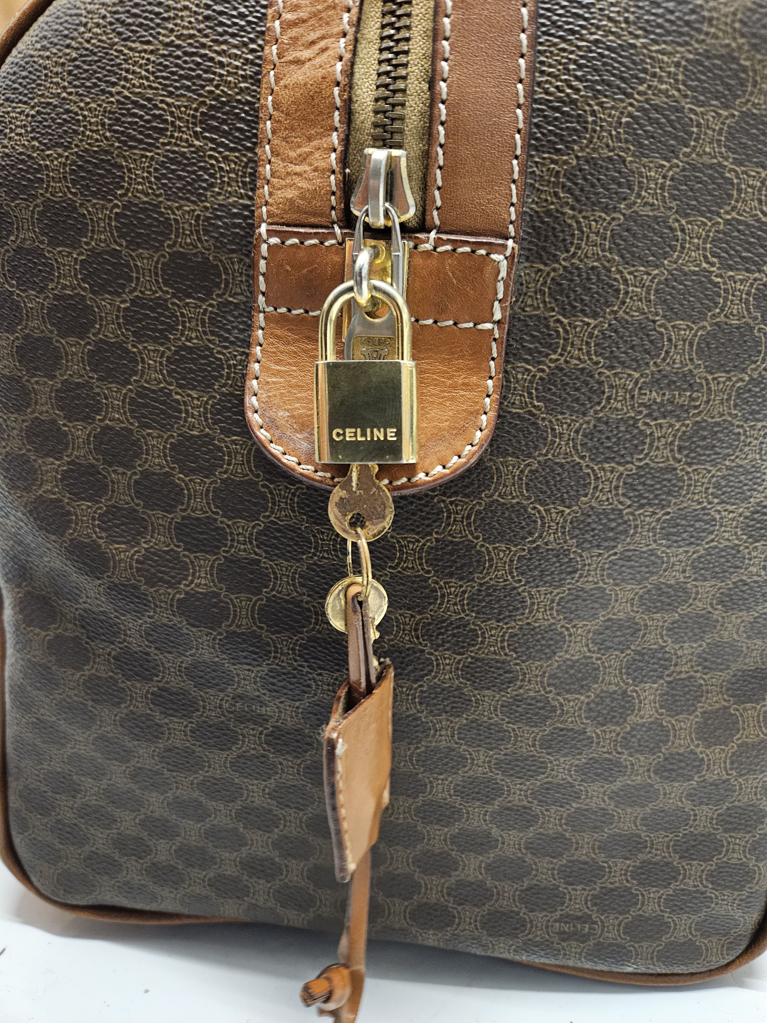 Celine Vintage 90s Celine macadam monogram boston bag Size ONE SIZE - 19 Thumbnail