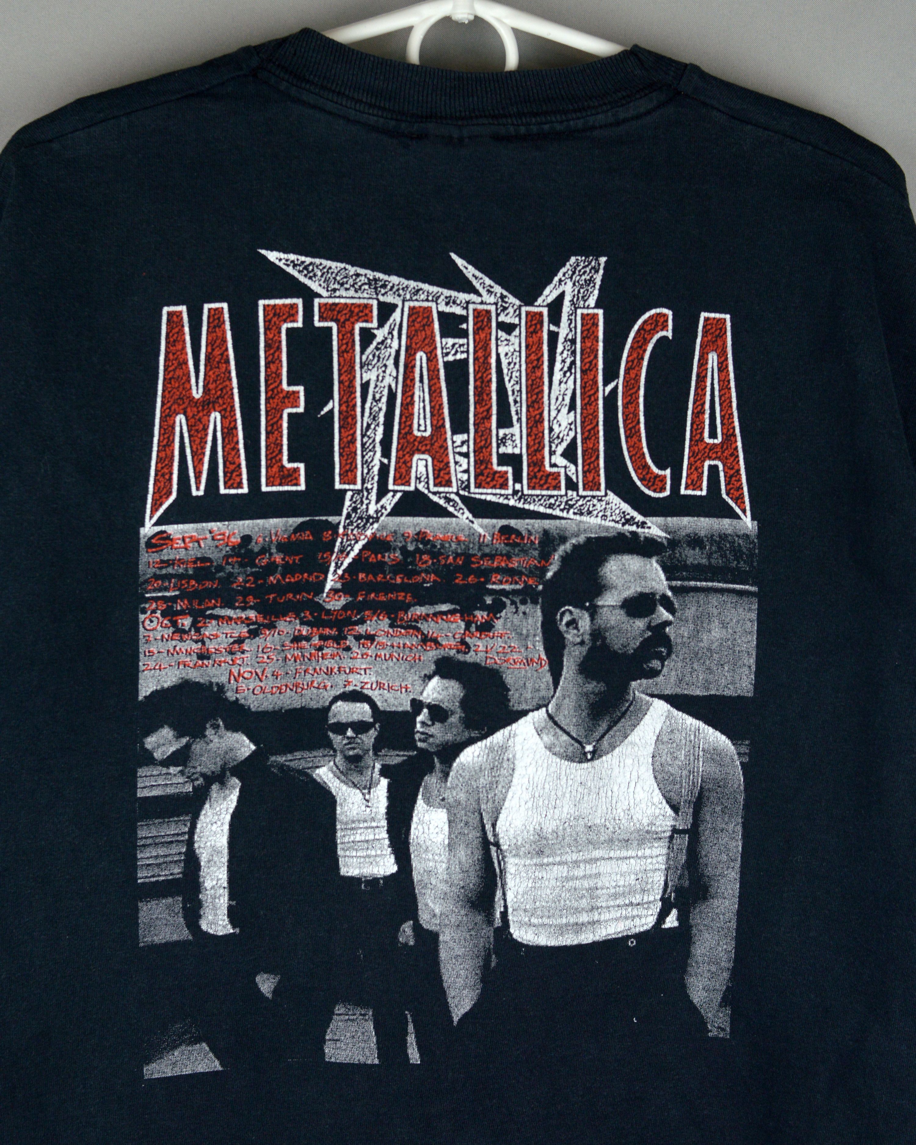 Metallica × Vintage Vintage Metallica Sept 96 Euro tour t shirt Size US XL / EU 56 / 4 - 4 Thumbnail