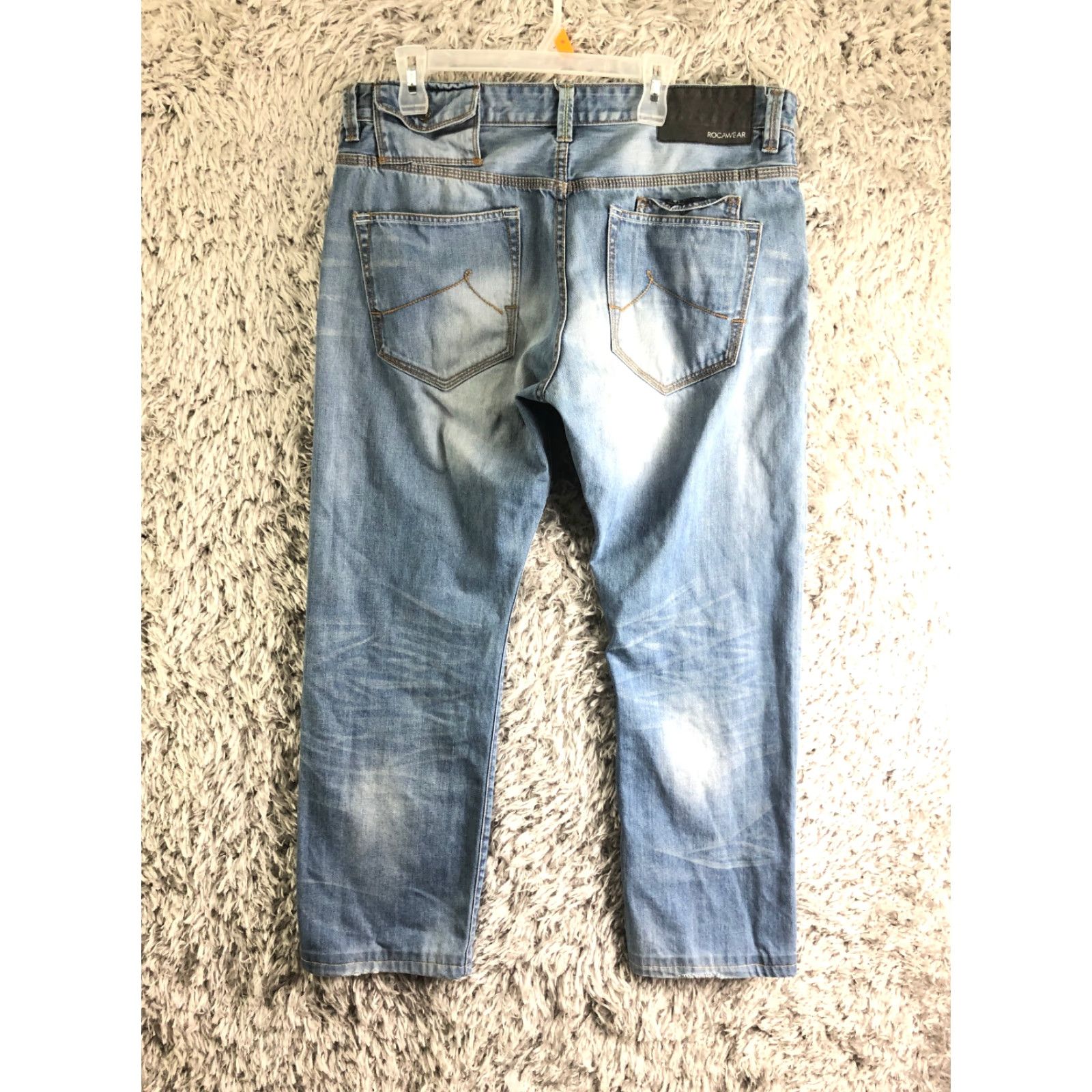 Rocawear Rocawear Mens Jeans Size 38 Mid Rise Straight Leg Medium Wash Blue Denim 5-Pocket Regular Belt Loops Blue Rocawear Brand Mens Jeans Size US 38 / EU 54 - 5 Thumbnail