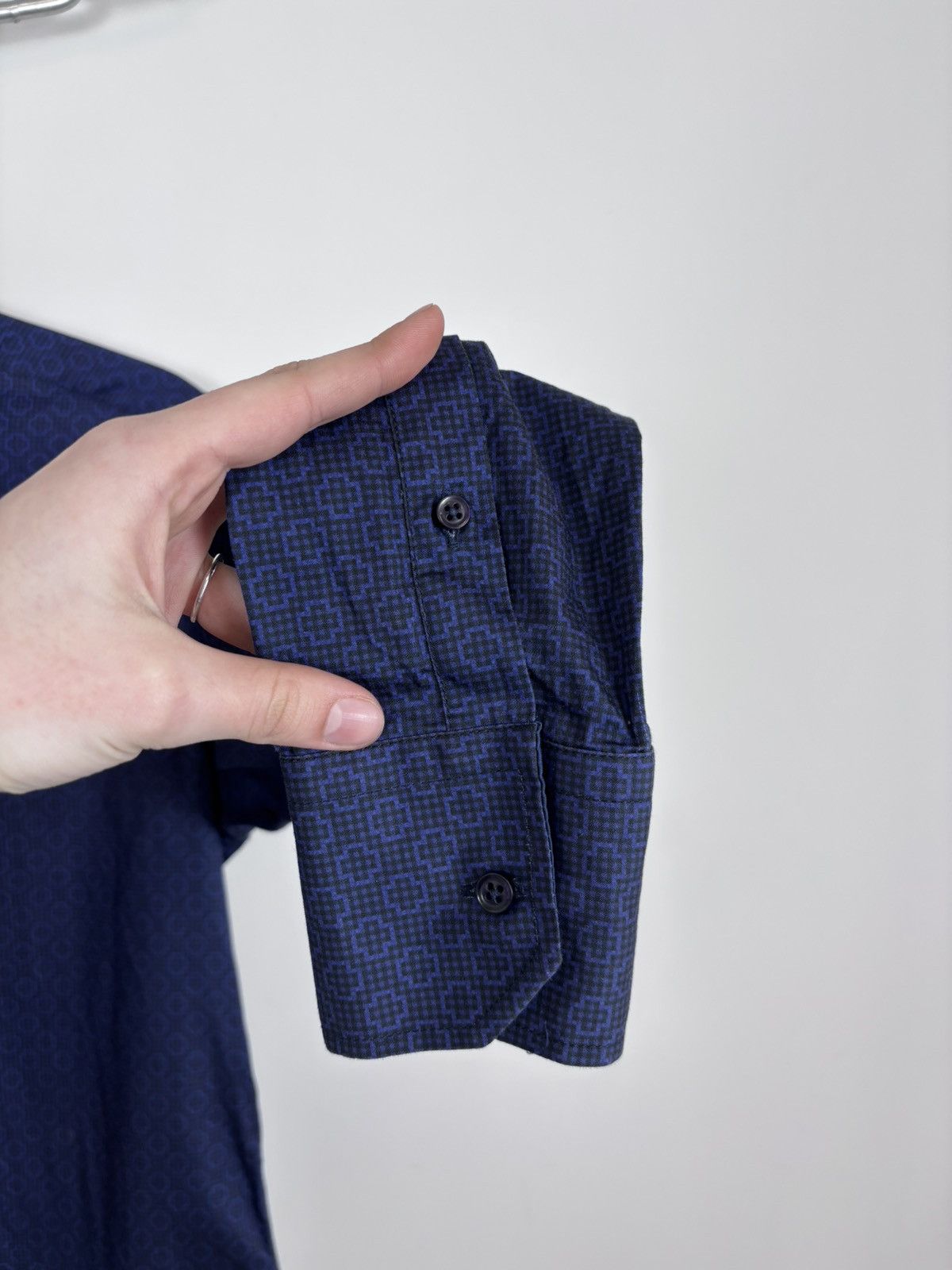William Hunt William Hunt Savile Row Men’s Navy Blue Button Down Shirt Size US L / EU 52-54 / 3 - 7 Thumbnail