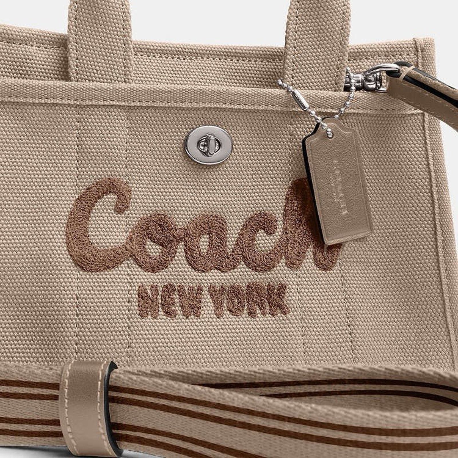 Coach NWT COACH Cargo Tote Bag 20 CZ098 Canvas Silver/Dark Natural Size ONE SIZE - 14 Thumbnail