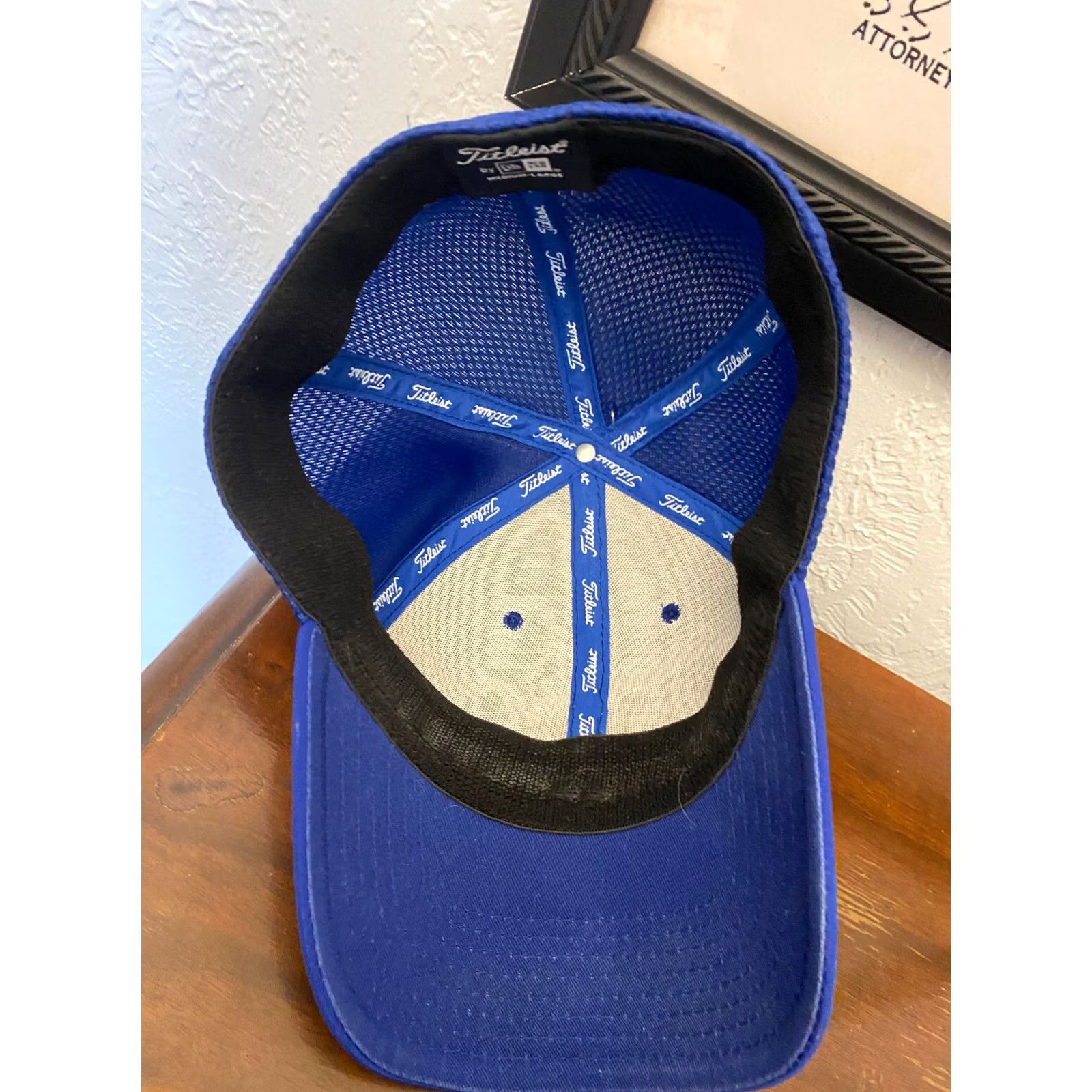 Titleist TITLEIST Golf Hat M/L Blue White New Era Fitted Cap Foot Joy Pro V1 Moisture Wicking breathable Mens Sport Casual Golf Cap Size ONE SIZE - 4 Thumbnail