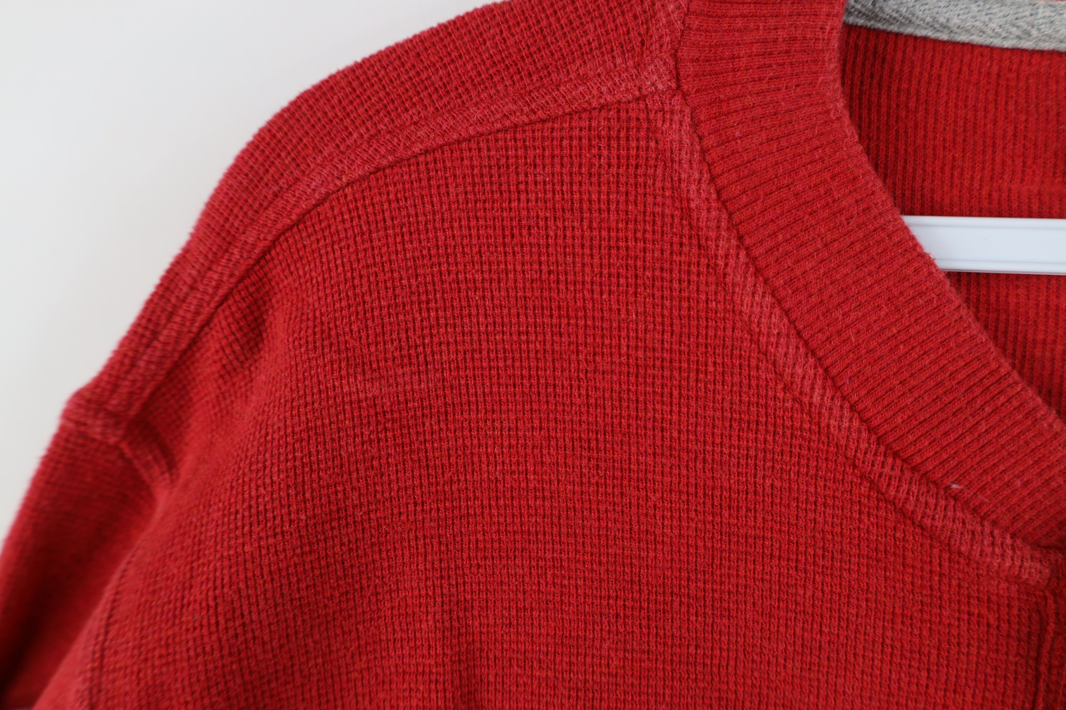 L.L. Bean Vintage LL Bean Waffle Knit Long Sleeve Henley T-Shirt Red Size US S / EU 44-46 / 1 - 5 Thumbnail