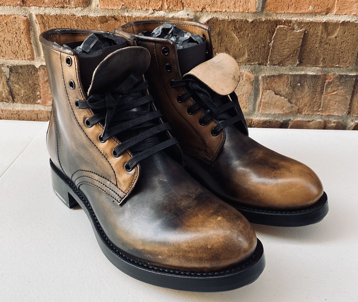 Dsquared2 Dsquared2 🇮🇹 marbled Brown calf Goodyear ankle boots 12 NEW Size US 12 / EU 45 - 12 Thumbnail