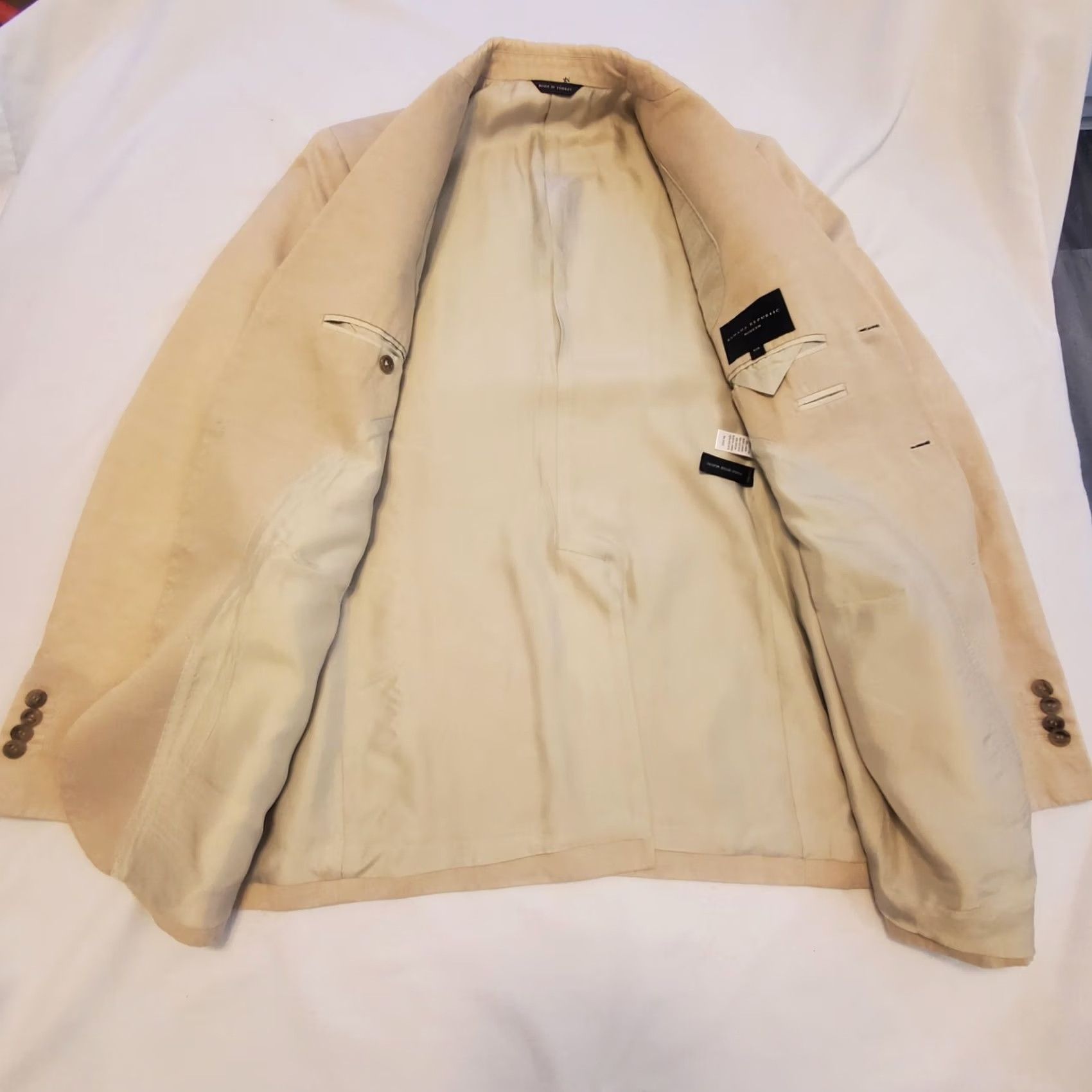 Banana Republic Banana Republic Blazer Jacket 42R - Tan Tweed Sports Coat - Mens Business Casual Size 42R - 6 Thumbnail