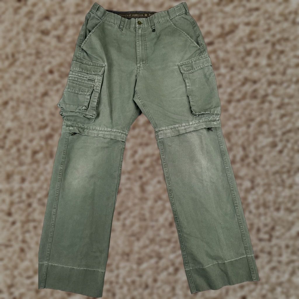 Vintage VINTAGE Boy Scouts Pants Adult 32 Green Cargo Convertible Uniform Cotton Blend 32x31 Mens Boys Size US 32 / EU 48 - 1 Thumbnail