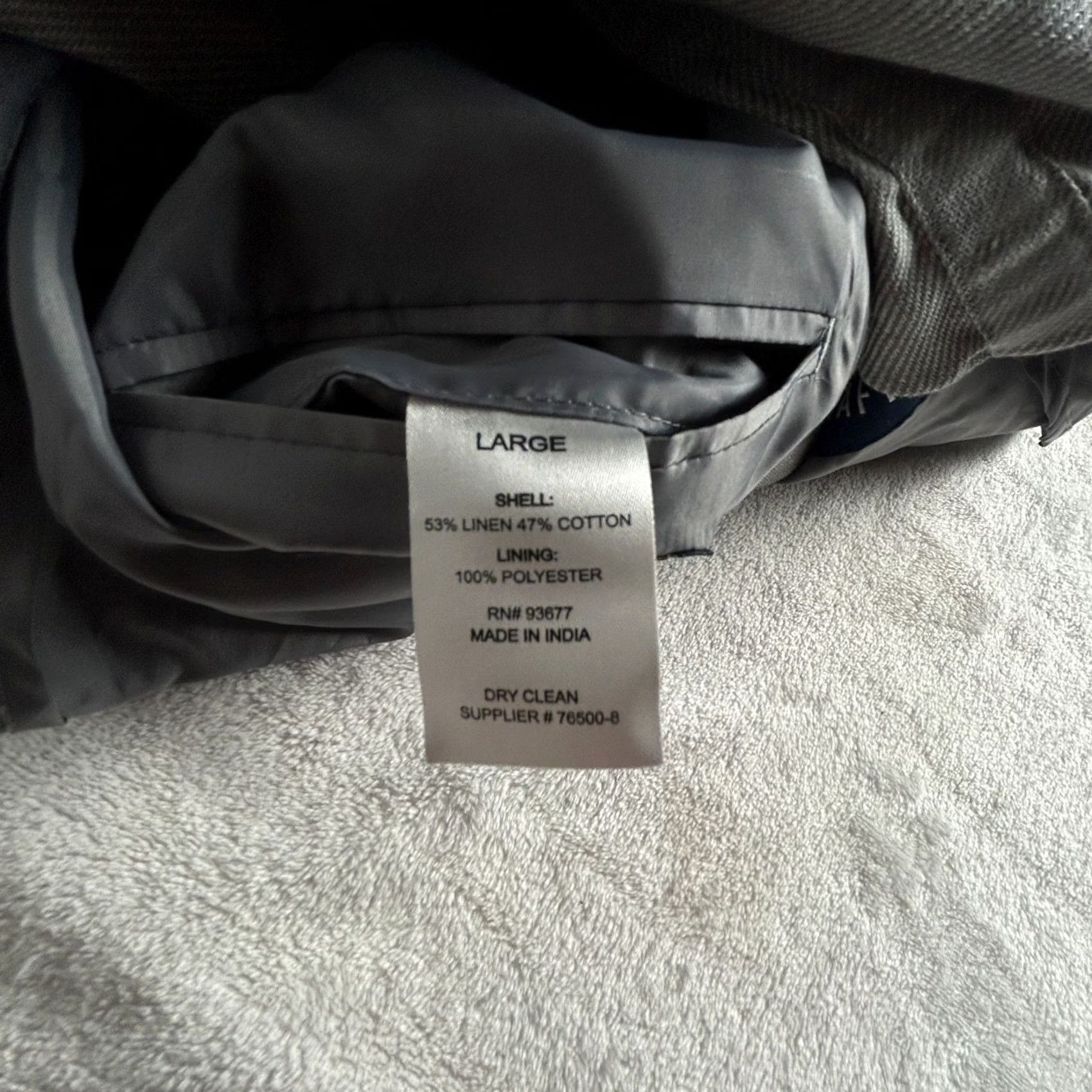 Stafford Stafford Men's Gray Twill Button Front Shirt Long Sleeve Linen Blend Large NWT Size US L / EU 52-54 / 3 - 6 Thumbnail