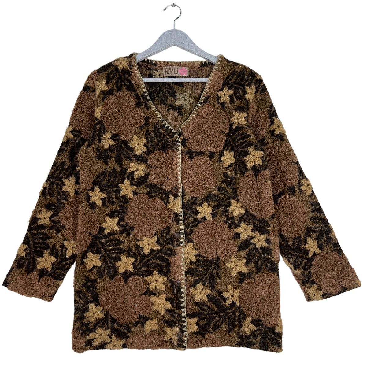 Japanese Brand 🔥 RYU FLOWER FLEECE JACKET Size US M / EU 48-50 / 2 - 1 Thumbnail