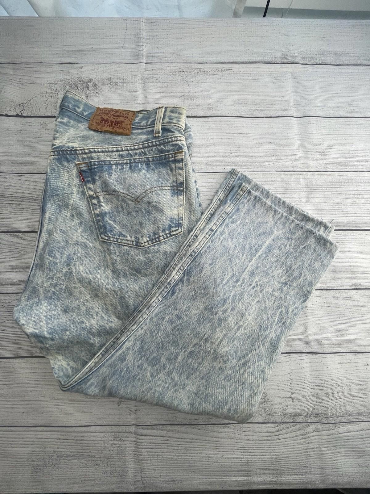 Levi's Vintage Levis 501 Acid Wash Jeans USA Made Men 38x30 Custom Size US 38 / EU 54 - 1 Thumbnail