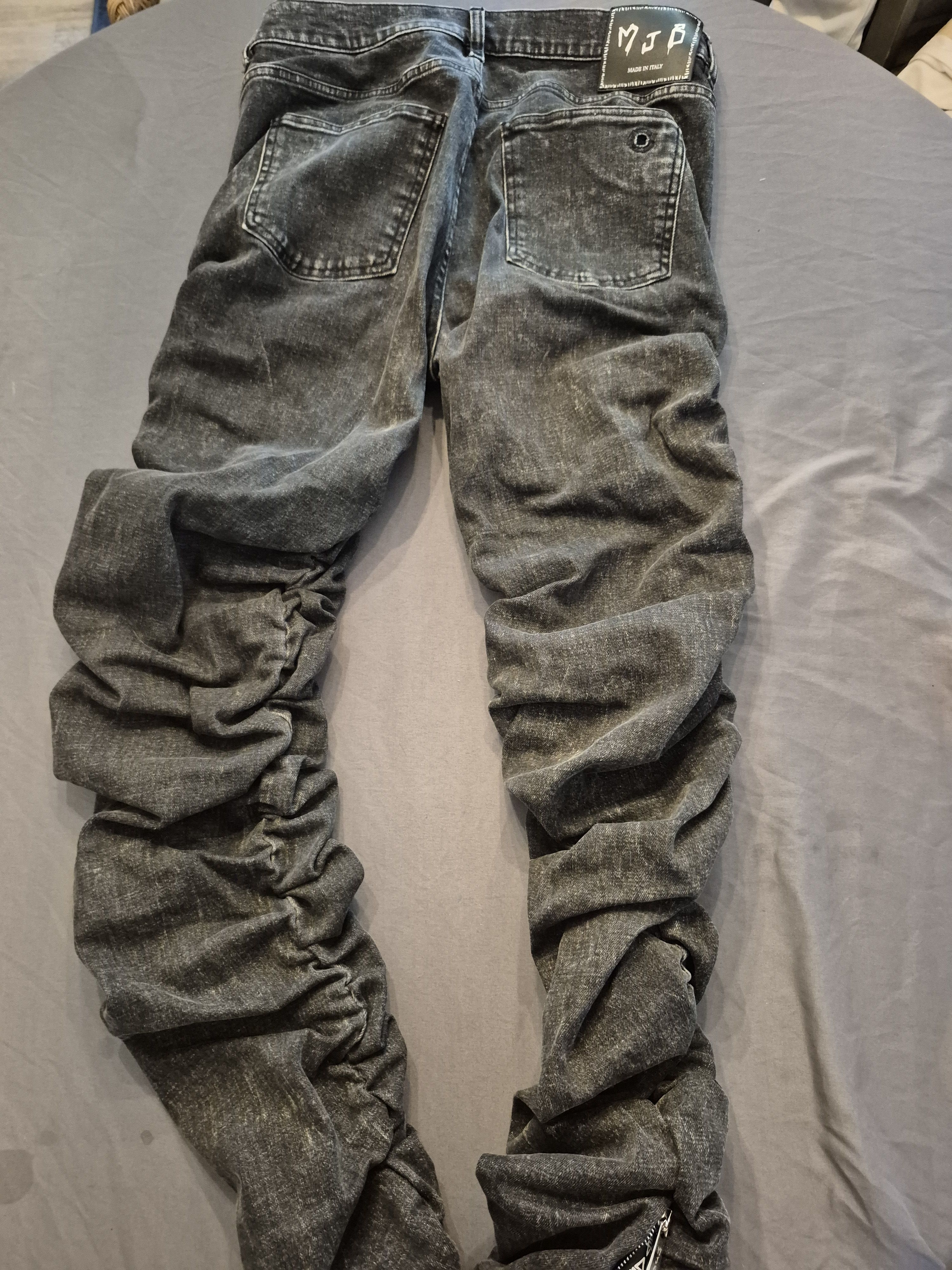 Marc Jacques Burton MJB Marc Jacques Burton Black Stack Acid Wash Jeans Size US 32 / EU 48 - 3 Thumbnail