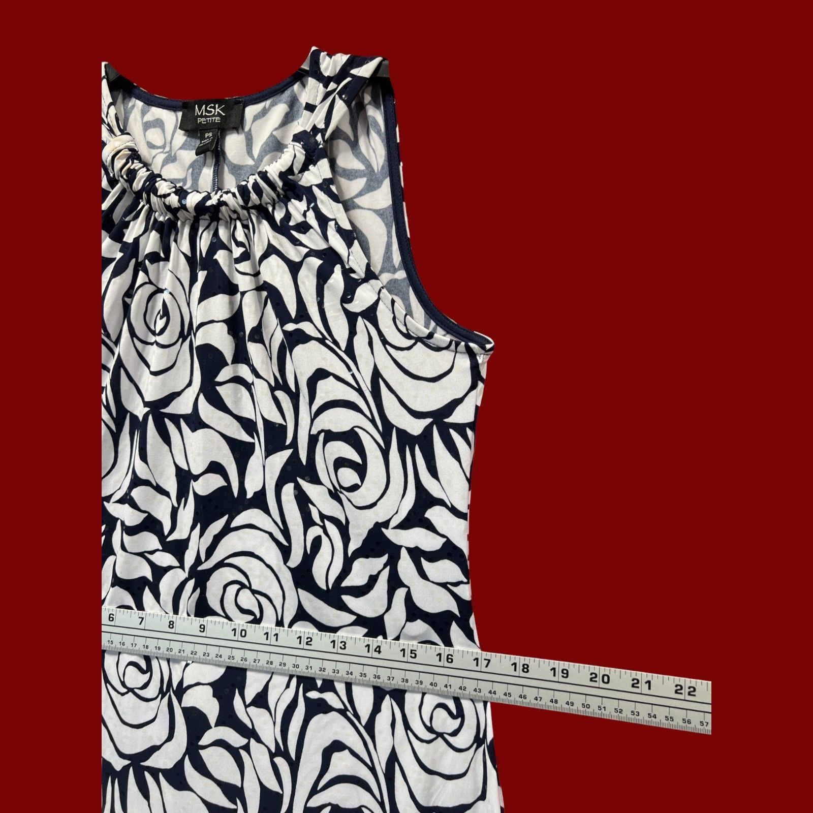 Other MSK - Women's Petite Floral Print Sleeveless Shirt Dress - N Size S / US 4 / IT 40 - 5 Thumbnail
