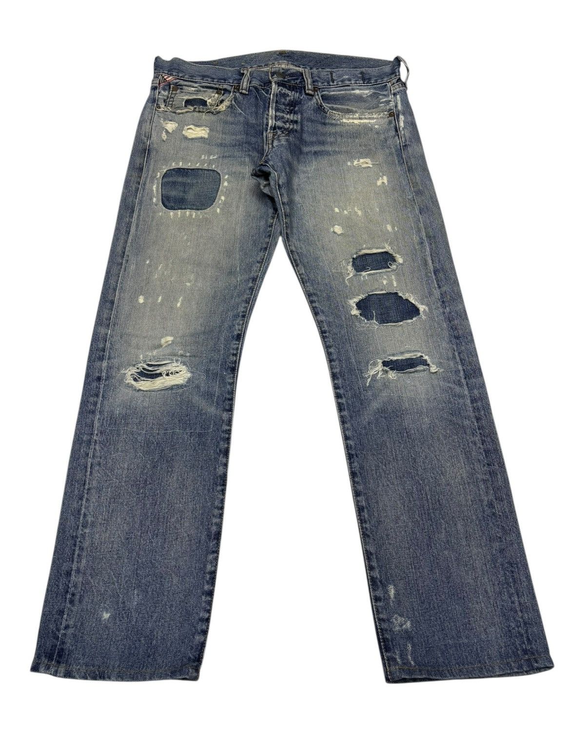 RRL Ralph Lauren Ralph Lauren Patchwork Slim Jeans Distressed Denim Size US 32 / EU 48 - 1 Thumbnail