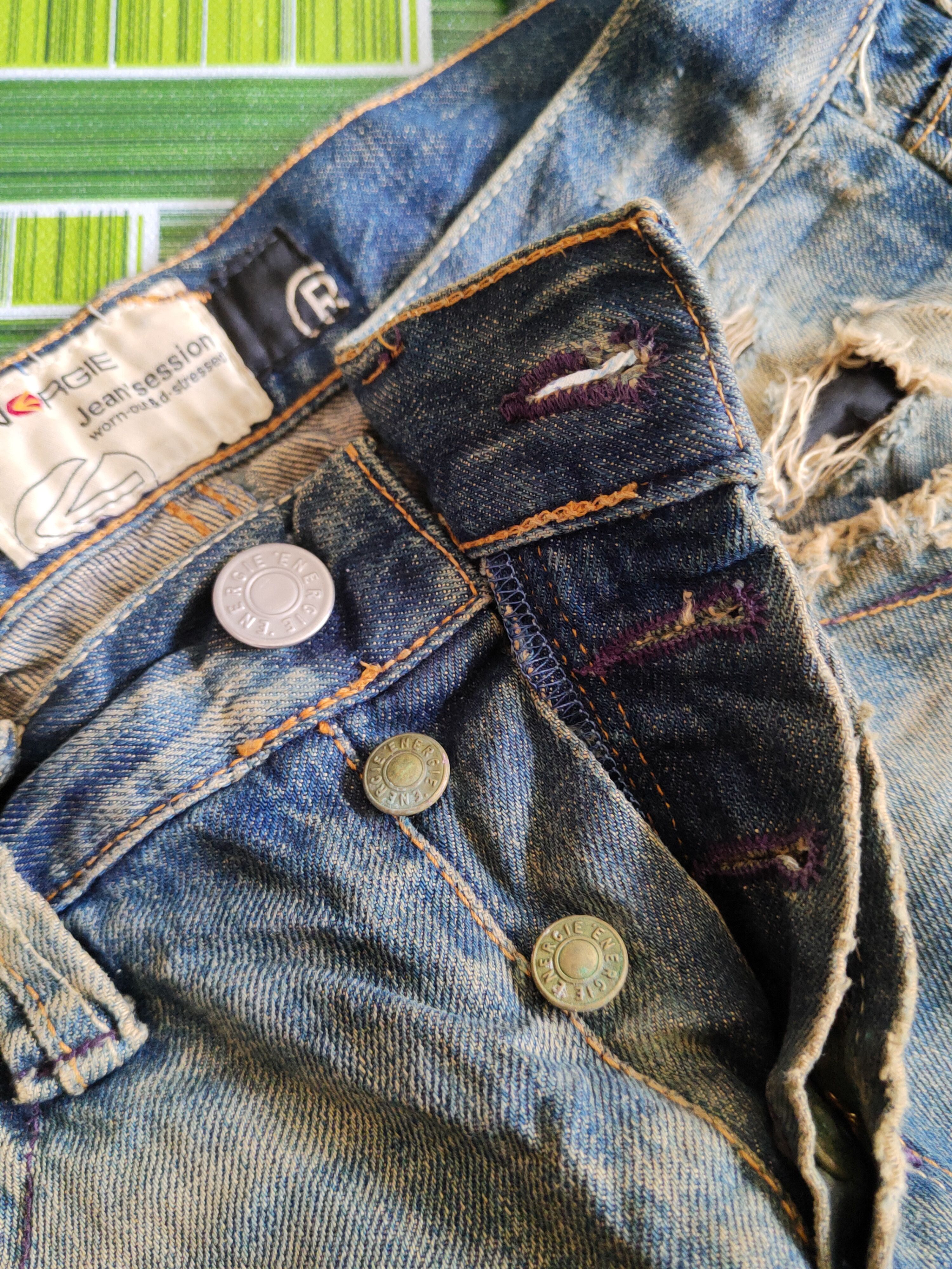Energie D Energie Dark Blue Distressed faded jeans Denim #S1540 Size US 29 - 14 Thumbnail