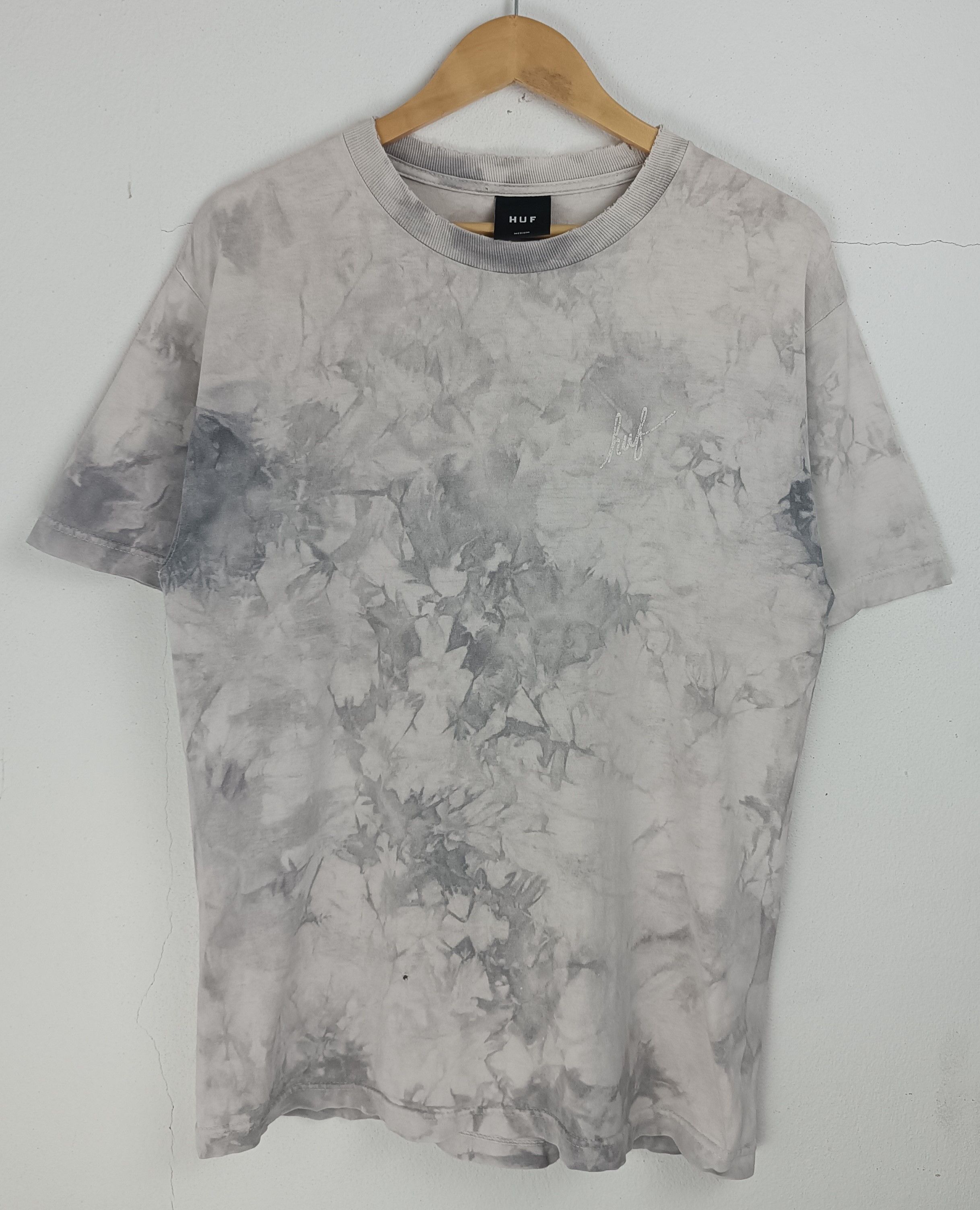 Huf THRASHED FADED VINTAGE Y2K HUF ACID WASH SKATER GRUNGE PUNK Size US M / EU 48-50 / 2 - 3 Thumbnail