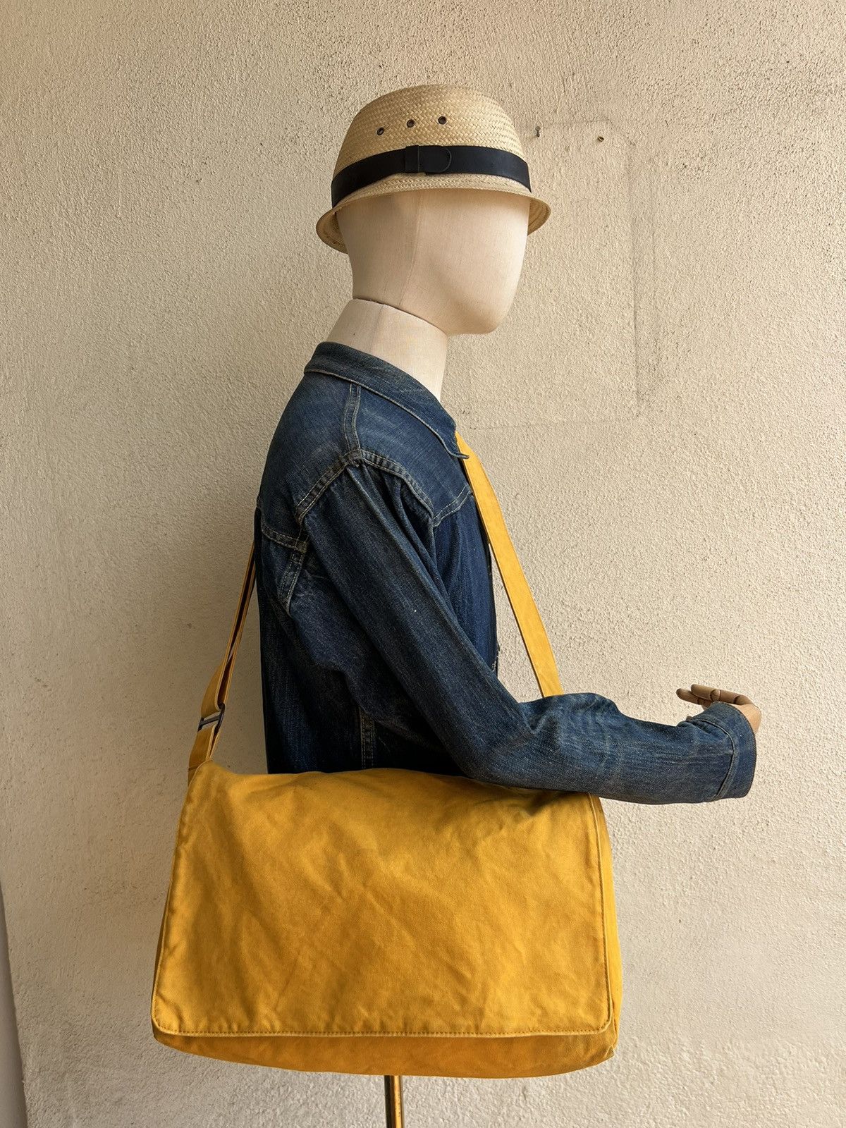 Vintage Ateliers Penelope Dirty Faded Canvas Messenger Bag Size ONE SIZE - 3 Thumbnail